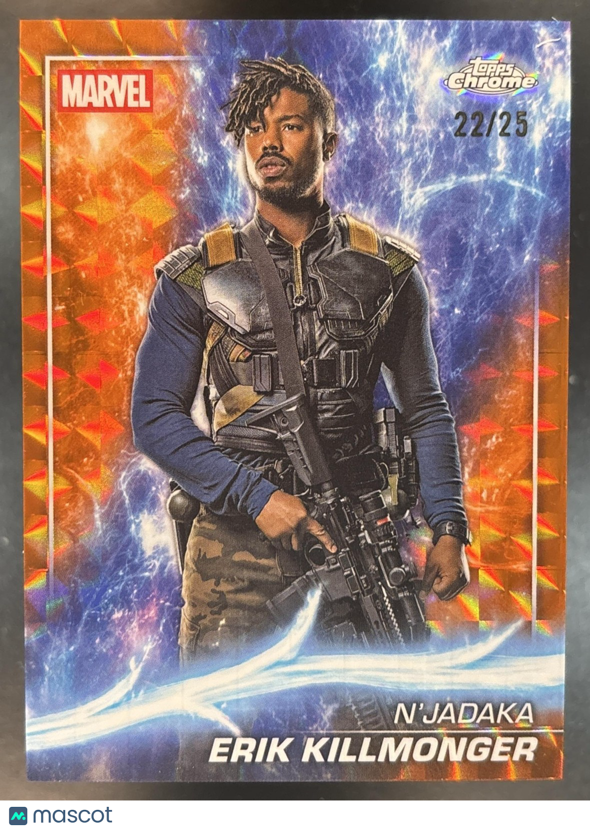 2025 Topps Chrome Marvel Erik Killmonger Geometric Orange /25 #85 Black Panther