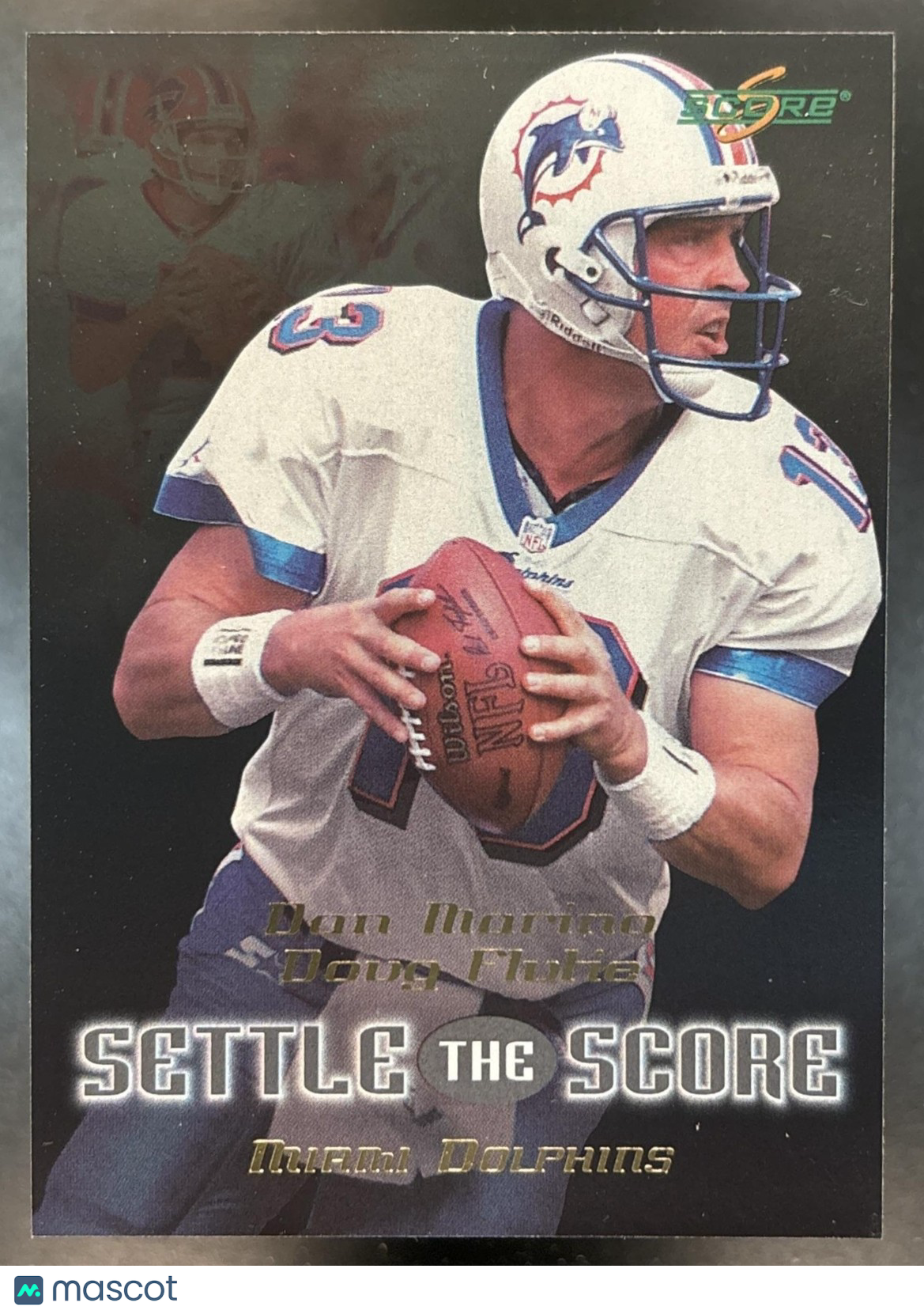1999 Score Dan Marino Doug Flutie Settle the Score Insert #2 Dolphins / Bills