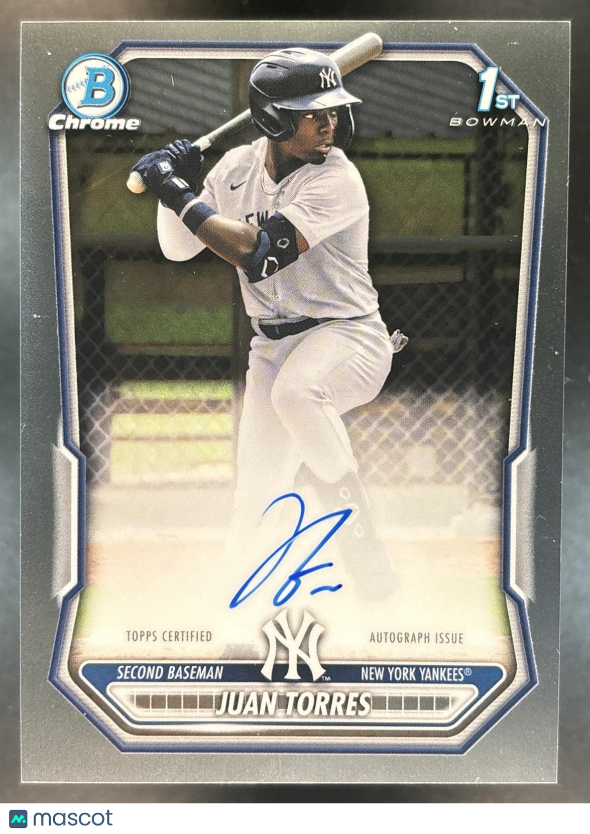 2026 Bowman Chrome Juan Torres Prospects Auto #CPA-JT New York Yankees