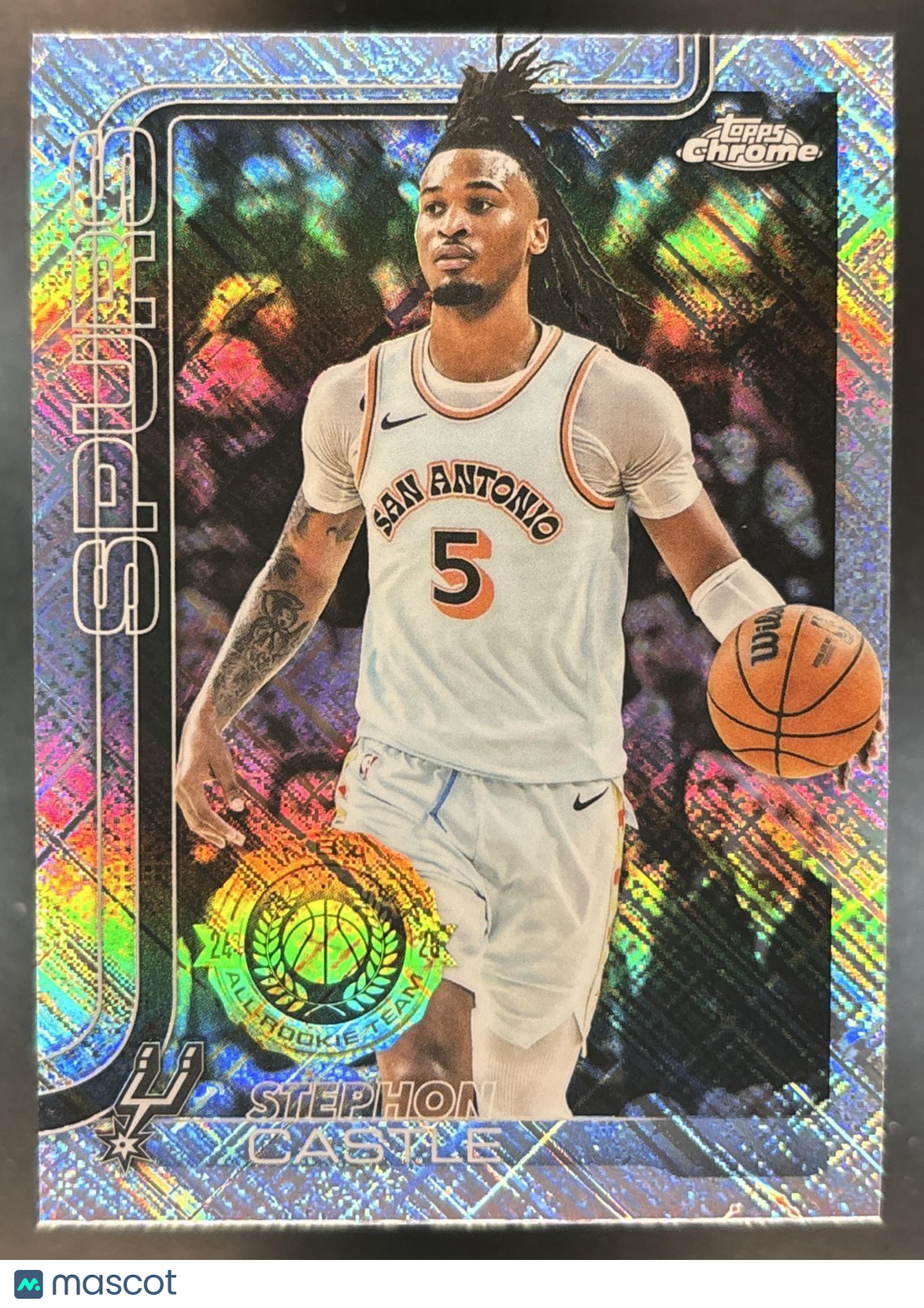 2025-26 Topps Chrome Stephon Castle Skylight Refractor #228 San Antonio Spurs