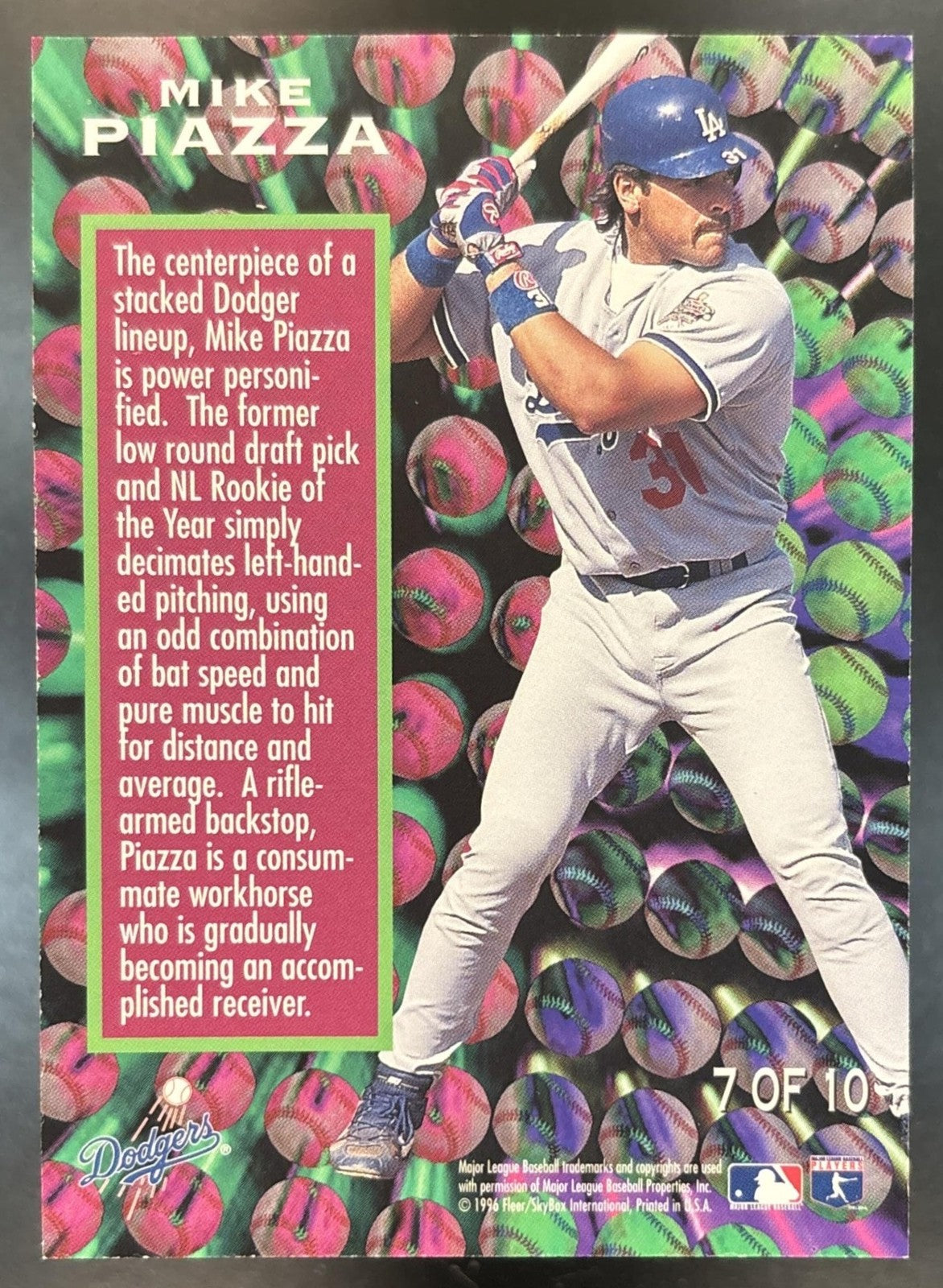 1996 Fleer Update Mike Piazza Soaring Stars #7 Los Angeles Dodgers
