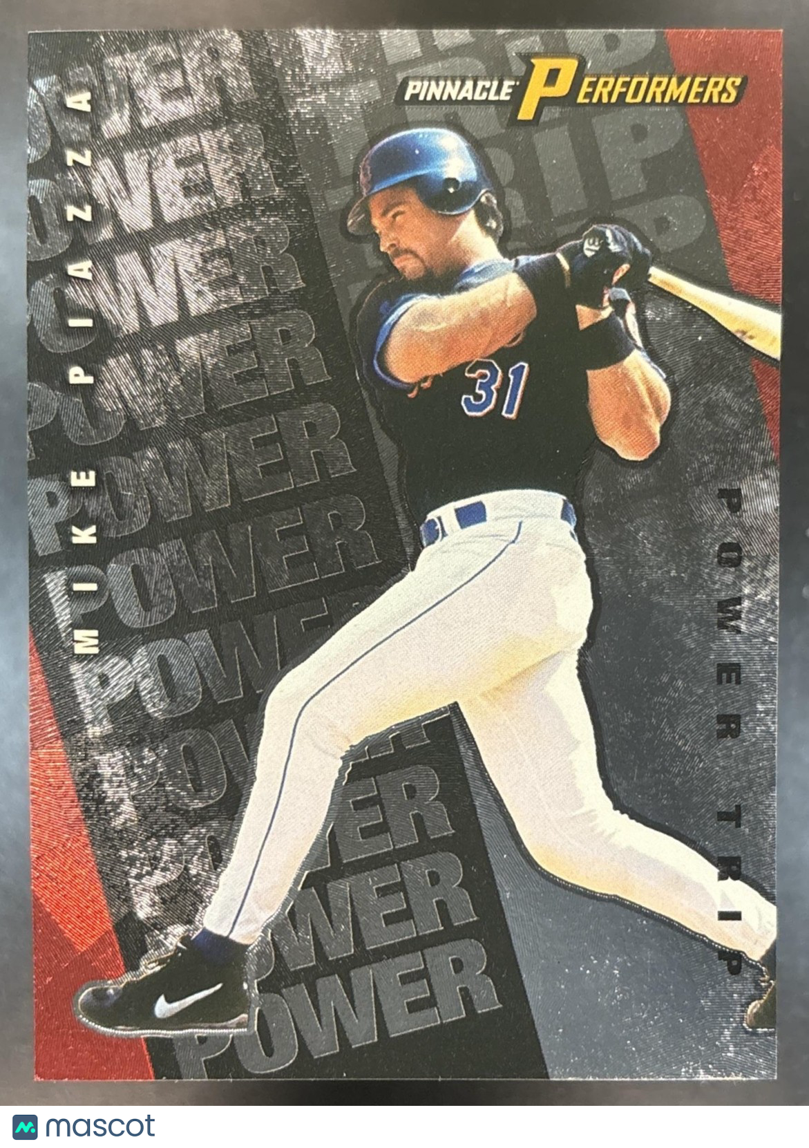 1998 Pinnacle Performers Power Trip #6 Mike Piazza /10000 New York Mets