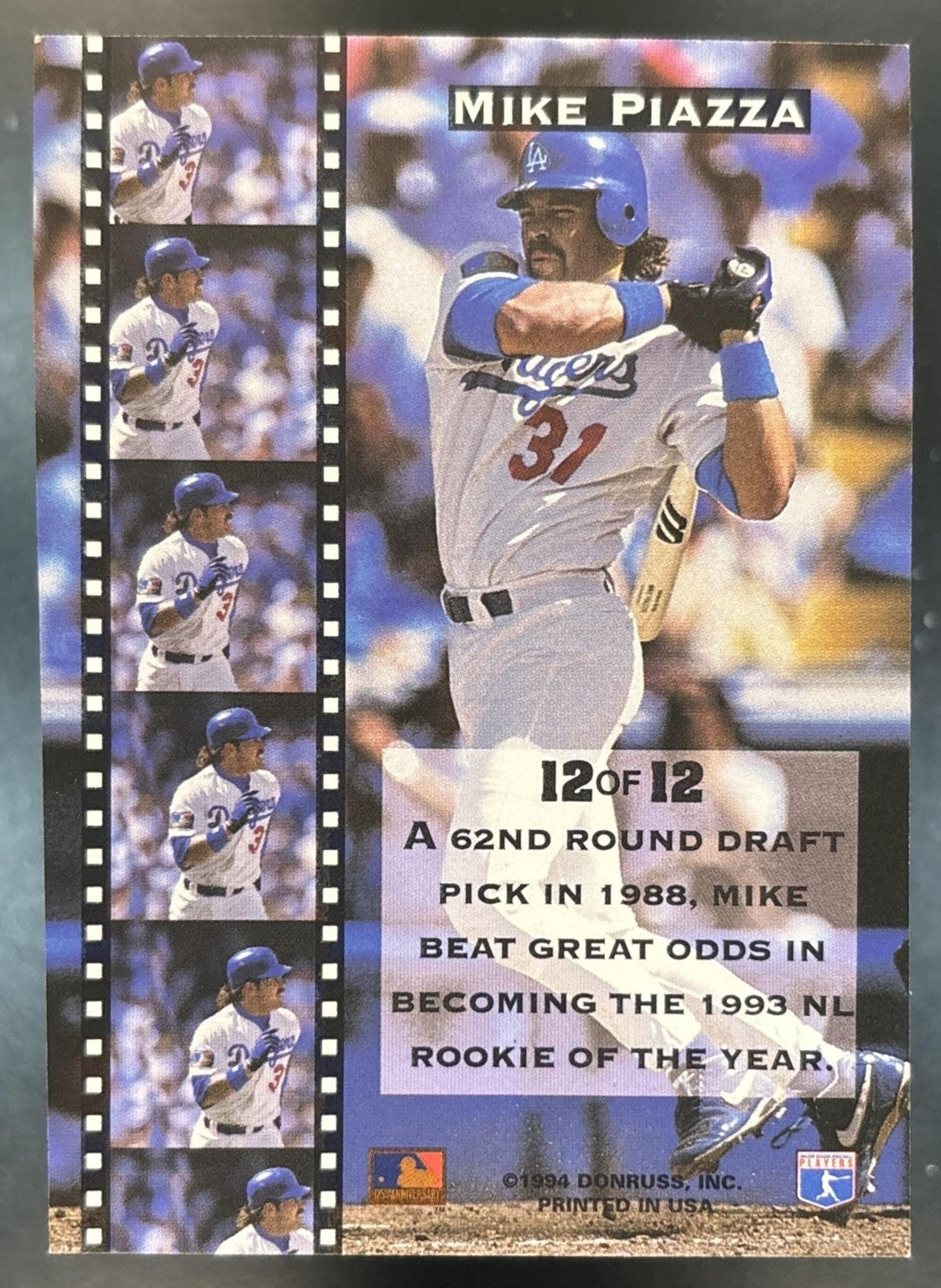 1994 Leaf Mike Piazza Gamers #12 RC Los Angeles Dodgers