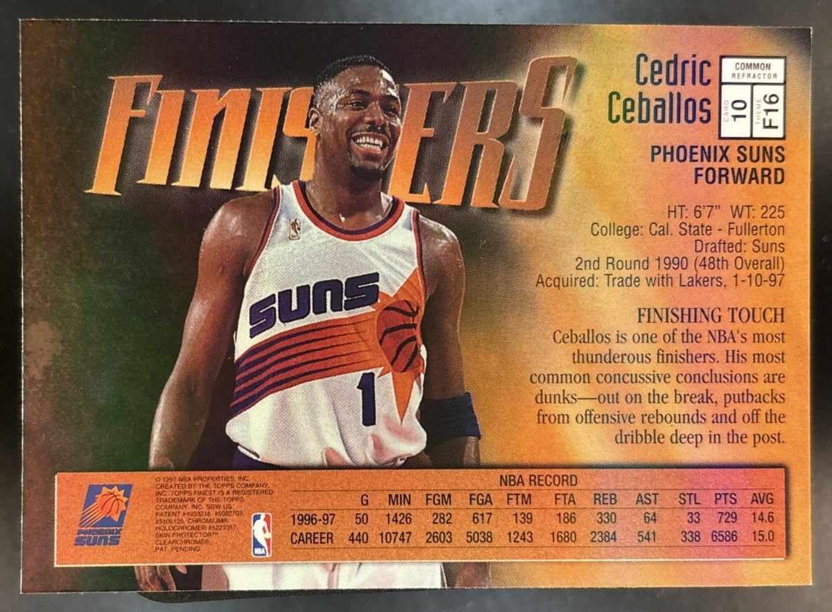 1997-98 Topps Finest Cedric Ceballos Refractor #10 Bronze Phoenix Suns