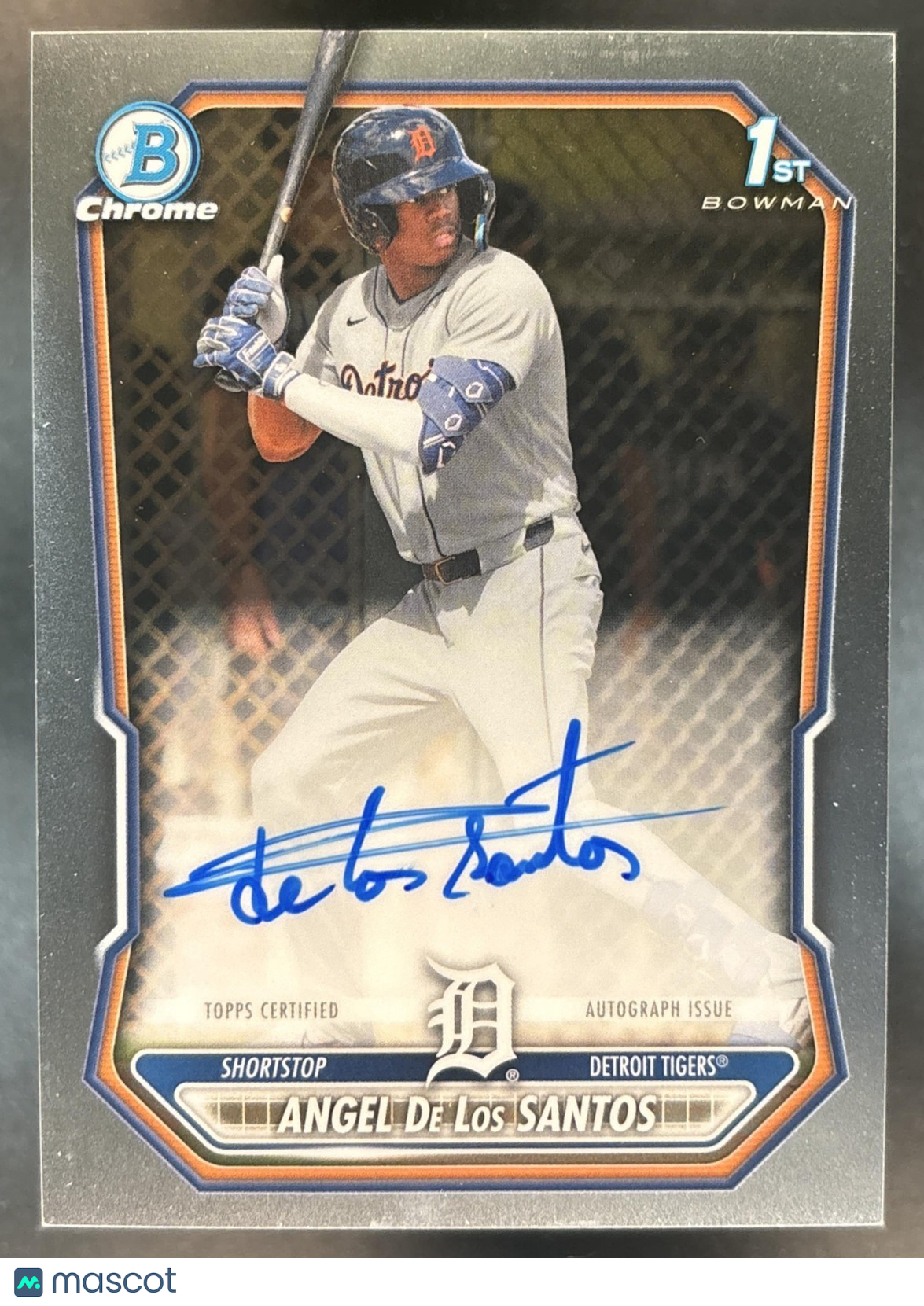 2026 Bowman Chrome Angel De Los Santos Auto #CPA-AD 1st Prospect Detroit Tigers
