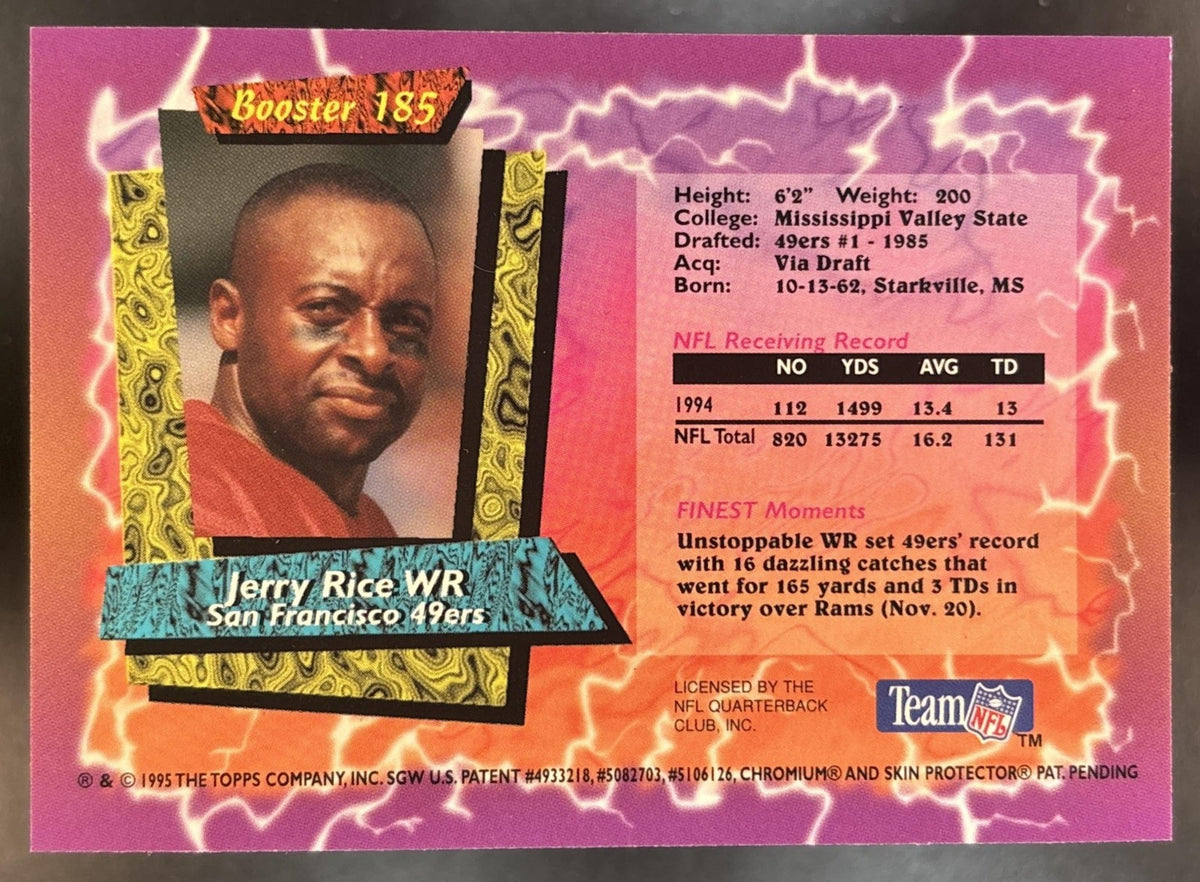 1995 Topps Jerry Rice Finest Boosters #185 San Francisco 49ers