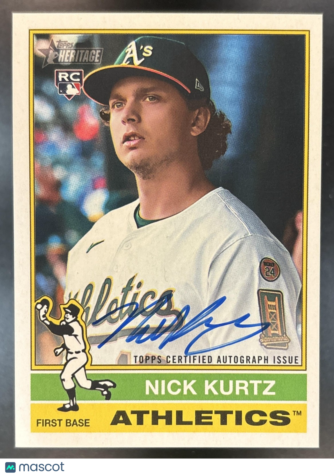 2025 Topps Heritage High Number Nick Kurtz Real One Auto #ROA-KU RC Athletics