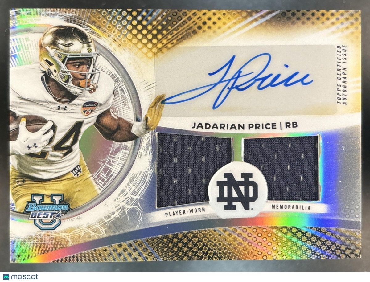 2025 Bowman Best University Jadarian Price Prospect Dual Relic Auto