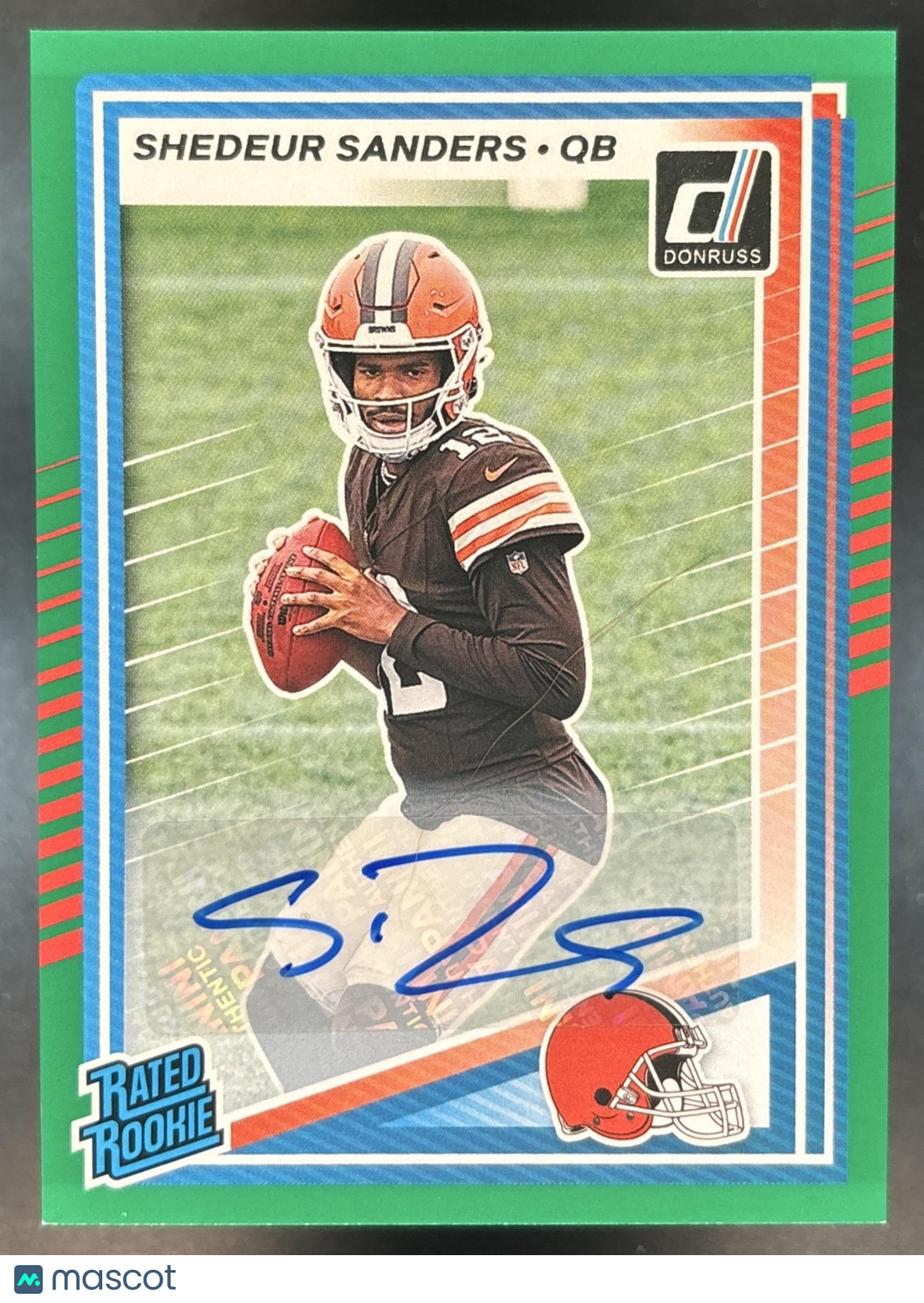 2025 Panini Donruss Shedeur Sanders Auto Green #306 RC Cleveland Browns