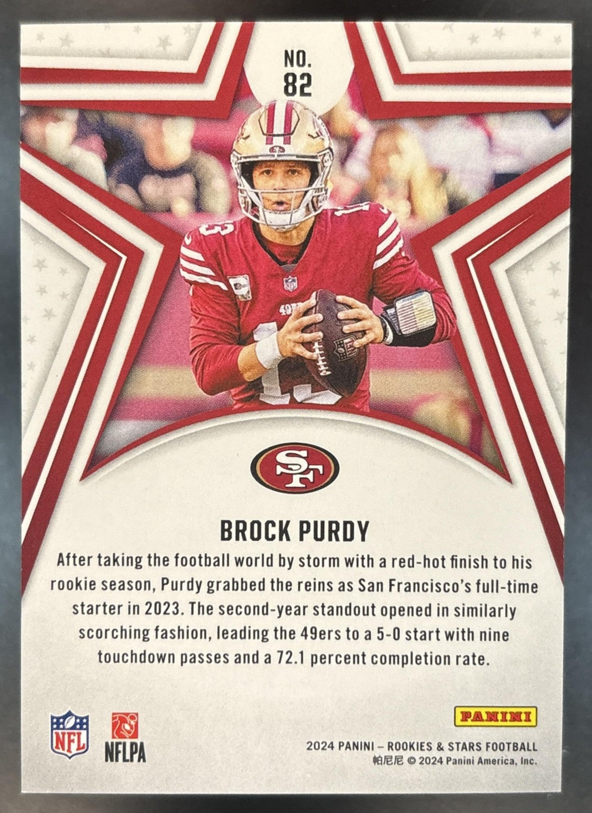 2024 Panini Rookies & Stars Brock Purdy Gold /10 #82 San Francisco 49ers