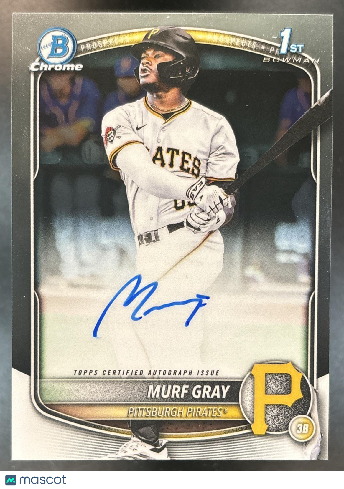 2025 Bowman Draft Murf Gray Chrome Auto #CPA-MG 1st Prospect Pittsburgh Pirates
