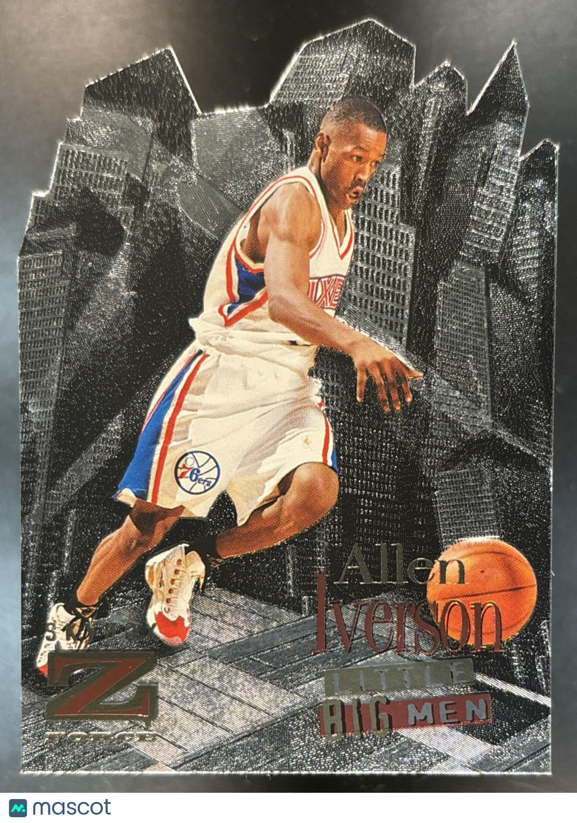 1996-97 Skybox Z-Force Allen Iverson Little Big Men #5 RC Philadelphia 76ers