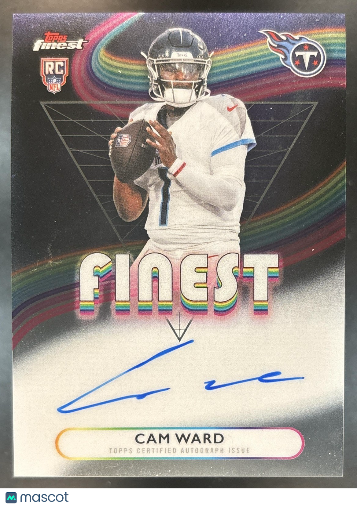 2025 Topps Finest Cam Ward Rookie Auto #RFA-CW RC Tennessee Titans
