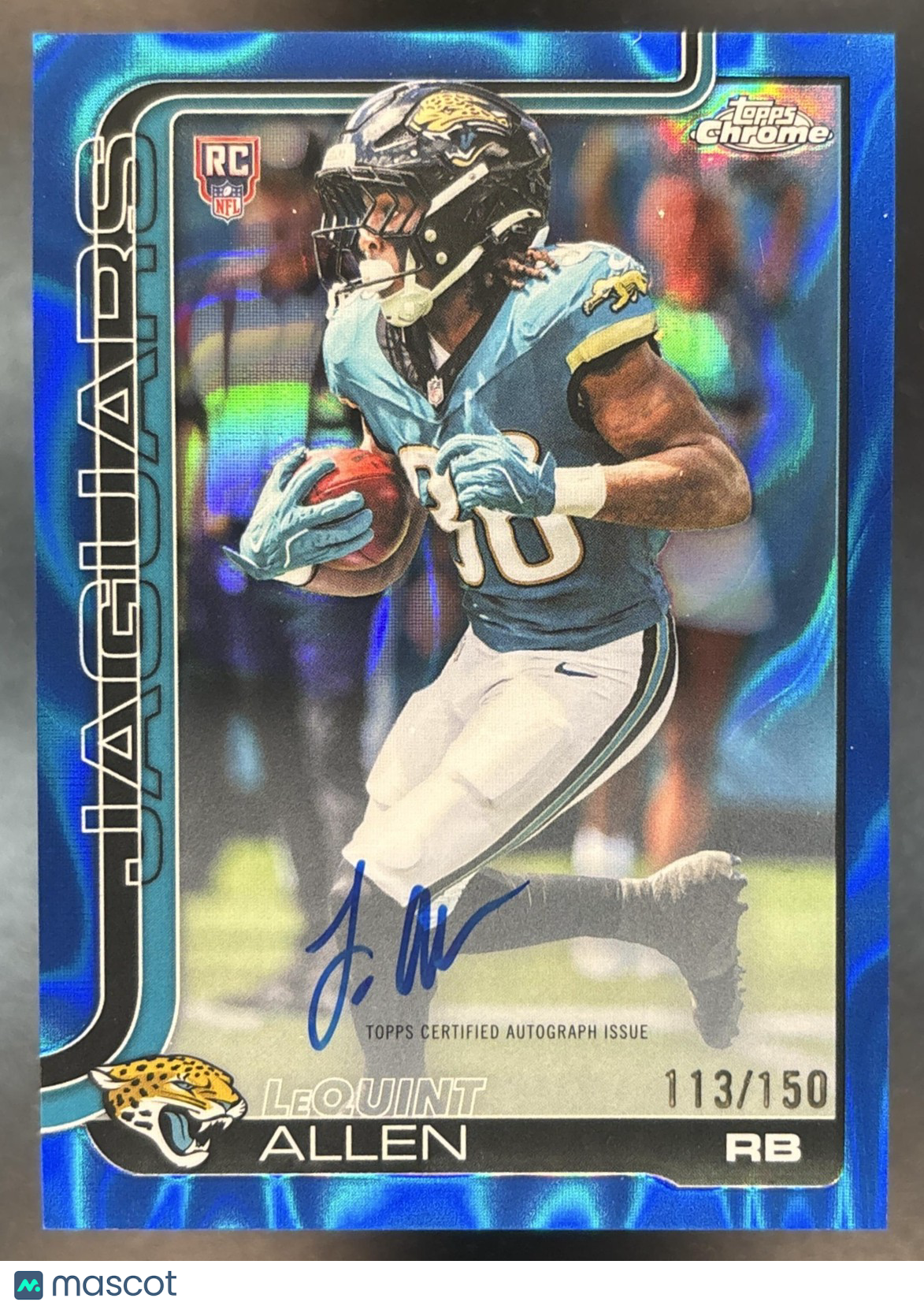 2025 Topps Chrome LeQuint Allen Auto Blue Lava /150 RC Jacksonville Jaguars