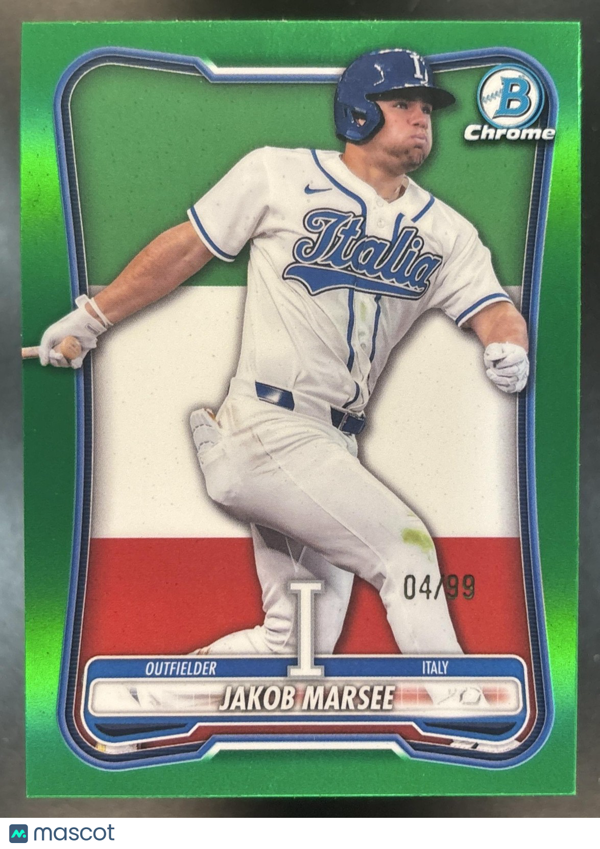 2026 Bowman Chrome Jakob Marsee WBC Flag Variation Green Refractor /99 #WBC-6 RC