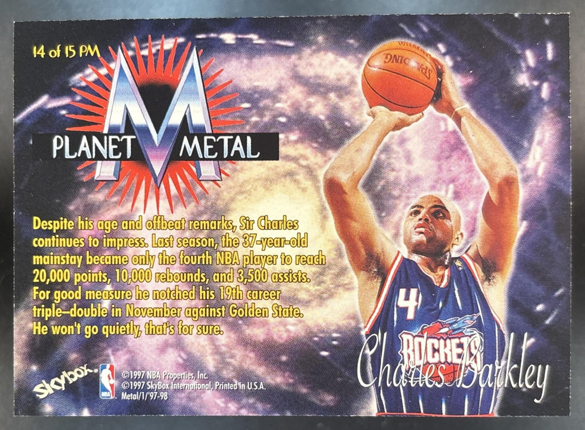 1997-98 Skybox Metal Universe Charles Barkley Planet #14 PM Houston Rockets