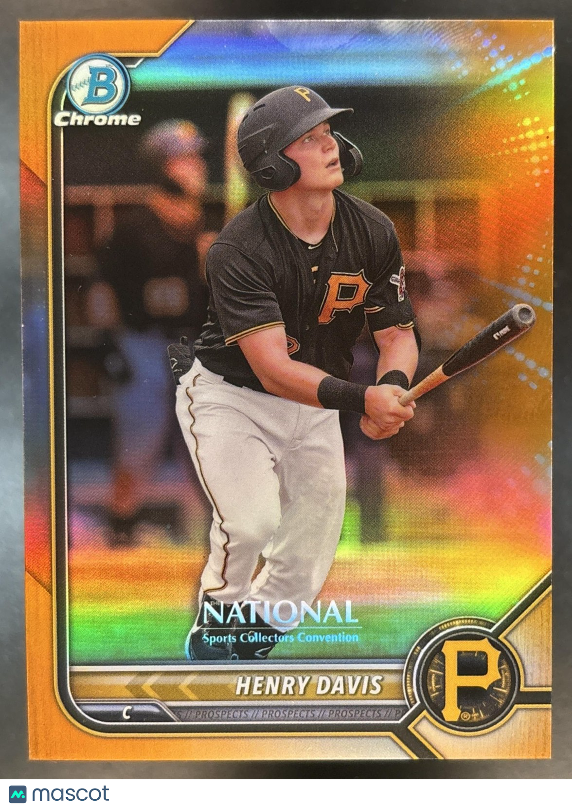 2022 Bowman Chrome National NSCC Wrapper Henry Davis Prospects Orange /25 Pirate