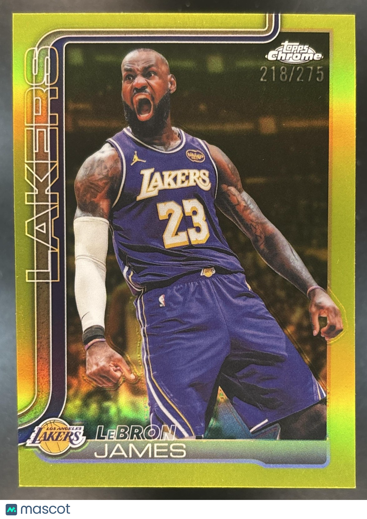 2025-26 Topps Chrome Update LeBron James Yellow /275 #1 Los Angeles Lakers