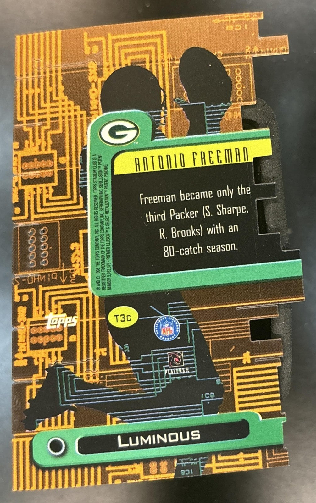 1998 Topps Stadium Club Antonio Freeman Triumvirate Luminous Green Bay Packers