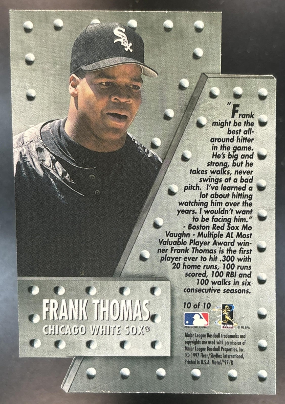 1997 Skybox Metal Universe Frank Thomas Titanium #10 Chicago White Sox