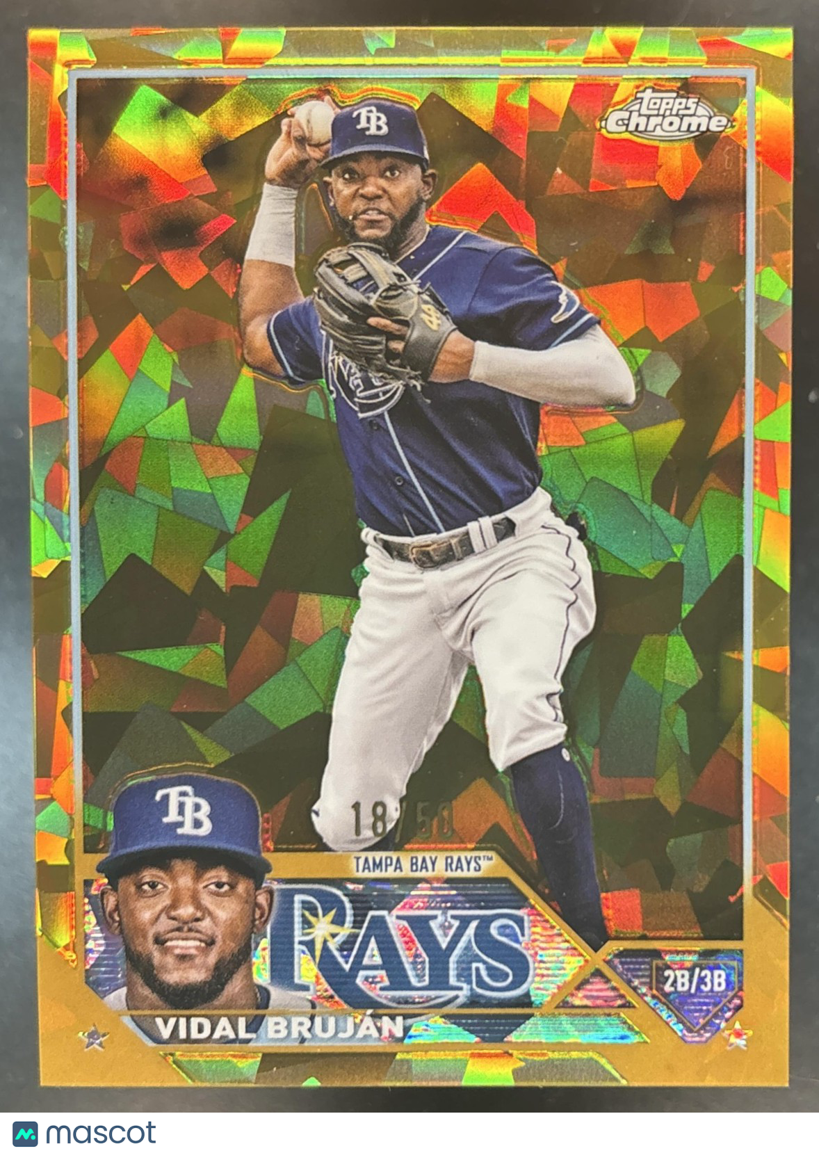 2023 Topps Chrome Sapphire Vidal Brujan Gold Refractor /50 #613 Tampa Bay Rays