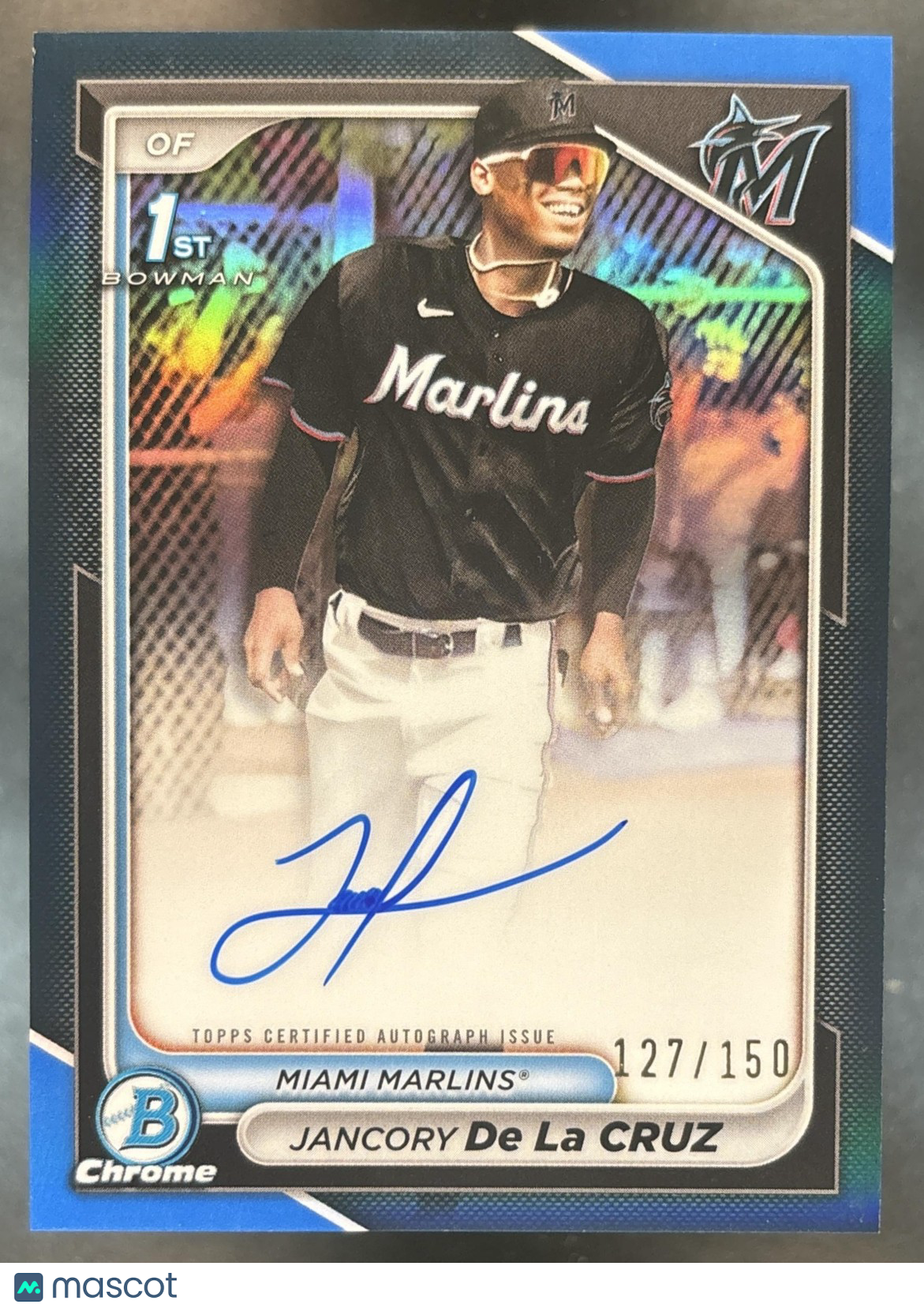 2024 Bowman Chrome Jancory De La Cruz Auto Blue /150 1st Prospect Miami Marlins