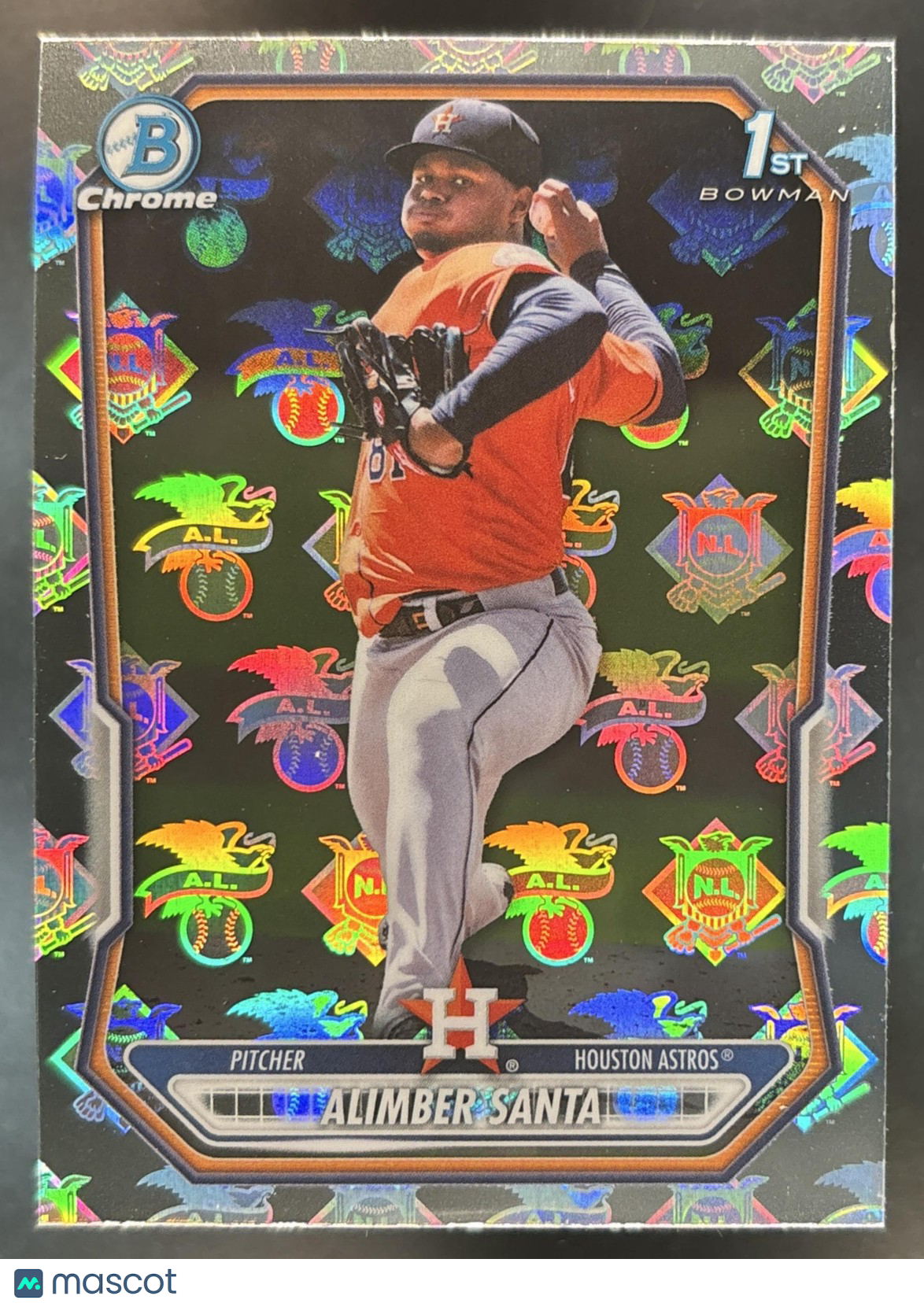 2026 Bowman Alimber Santa Chrome League Logofractor #BCP-30 1st Prospect Astros