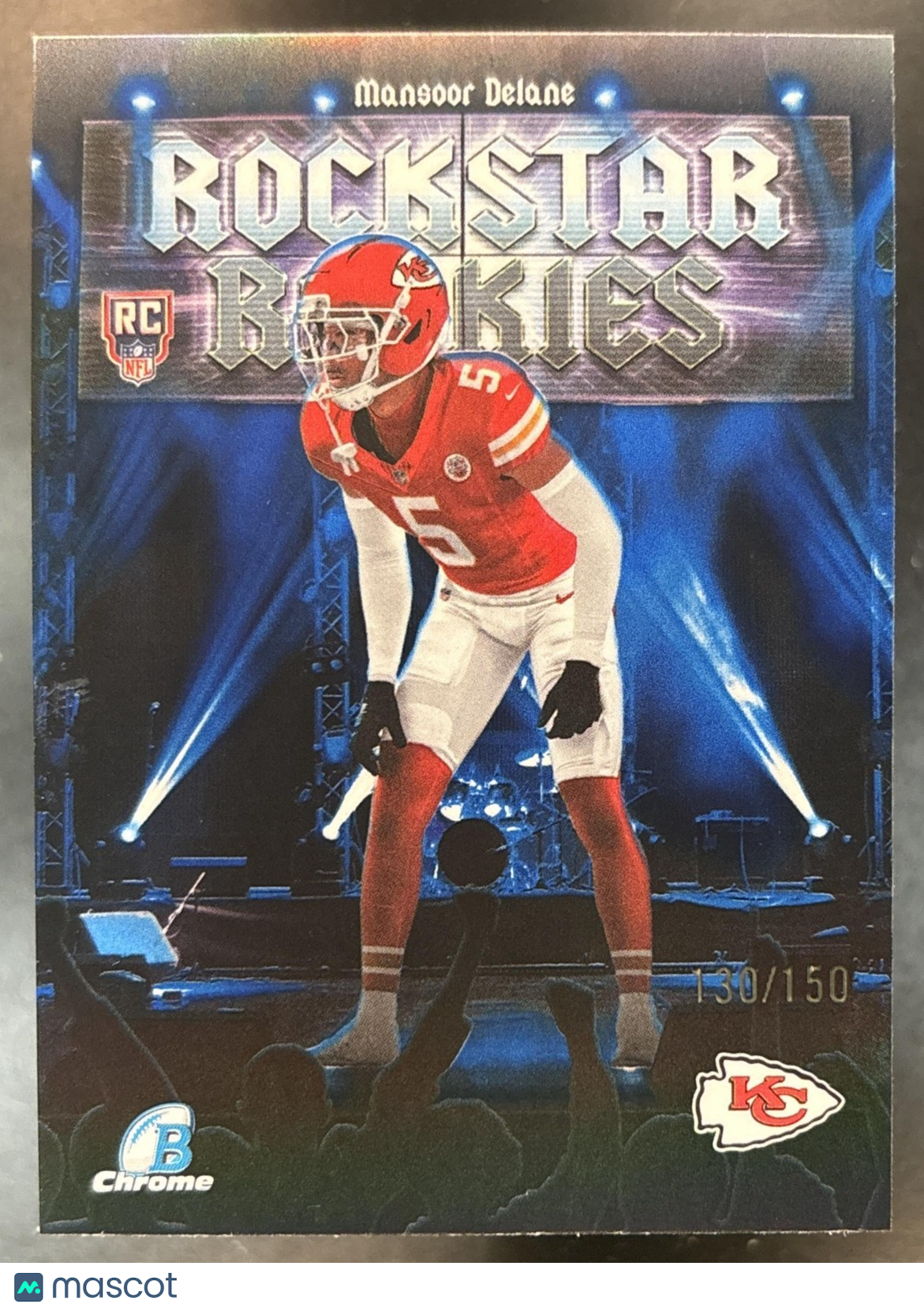2026 Bowman Mansoor Delane Rockstar Rookies Chrome Blue /150 RC Chiefs