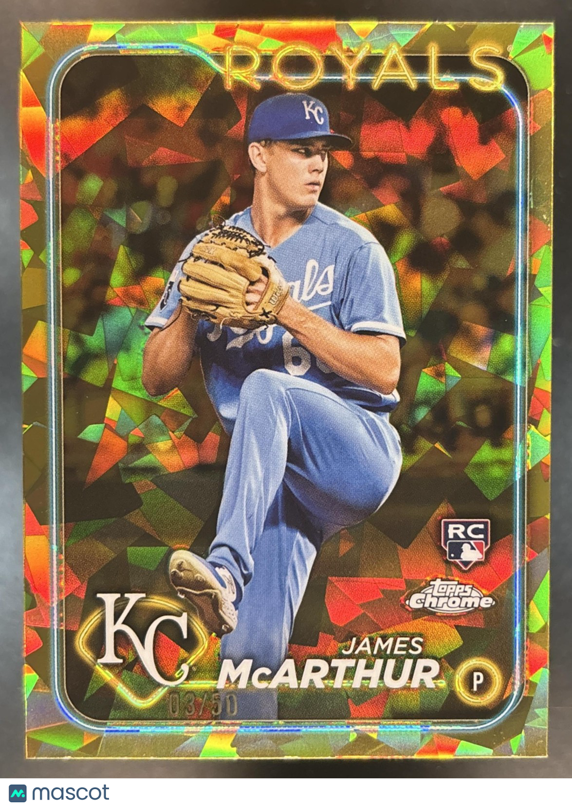 2024 Topps Chrome Sapphire James McArthur Gold /50 #434 RC Kansas City Royals