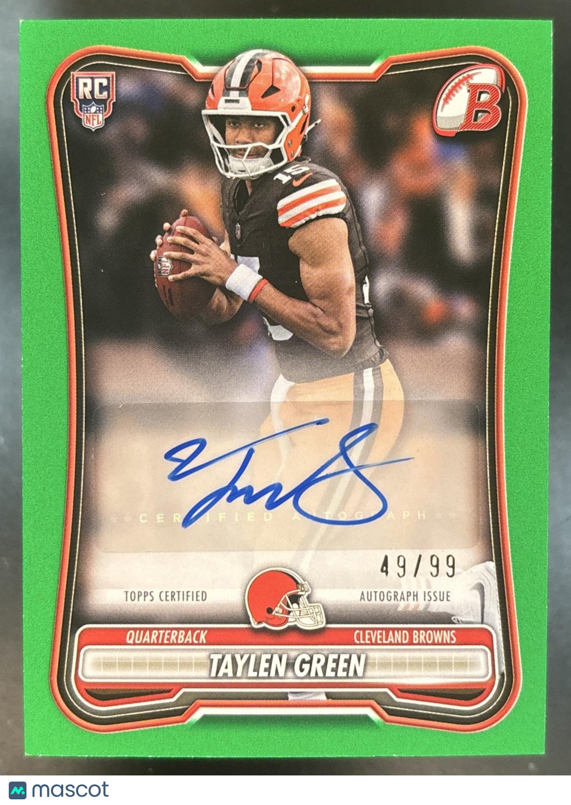 2026 Bowman Taylen Green Paper Auto /99 #BPRA-TG RC Cleveland Browns