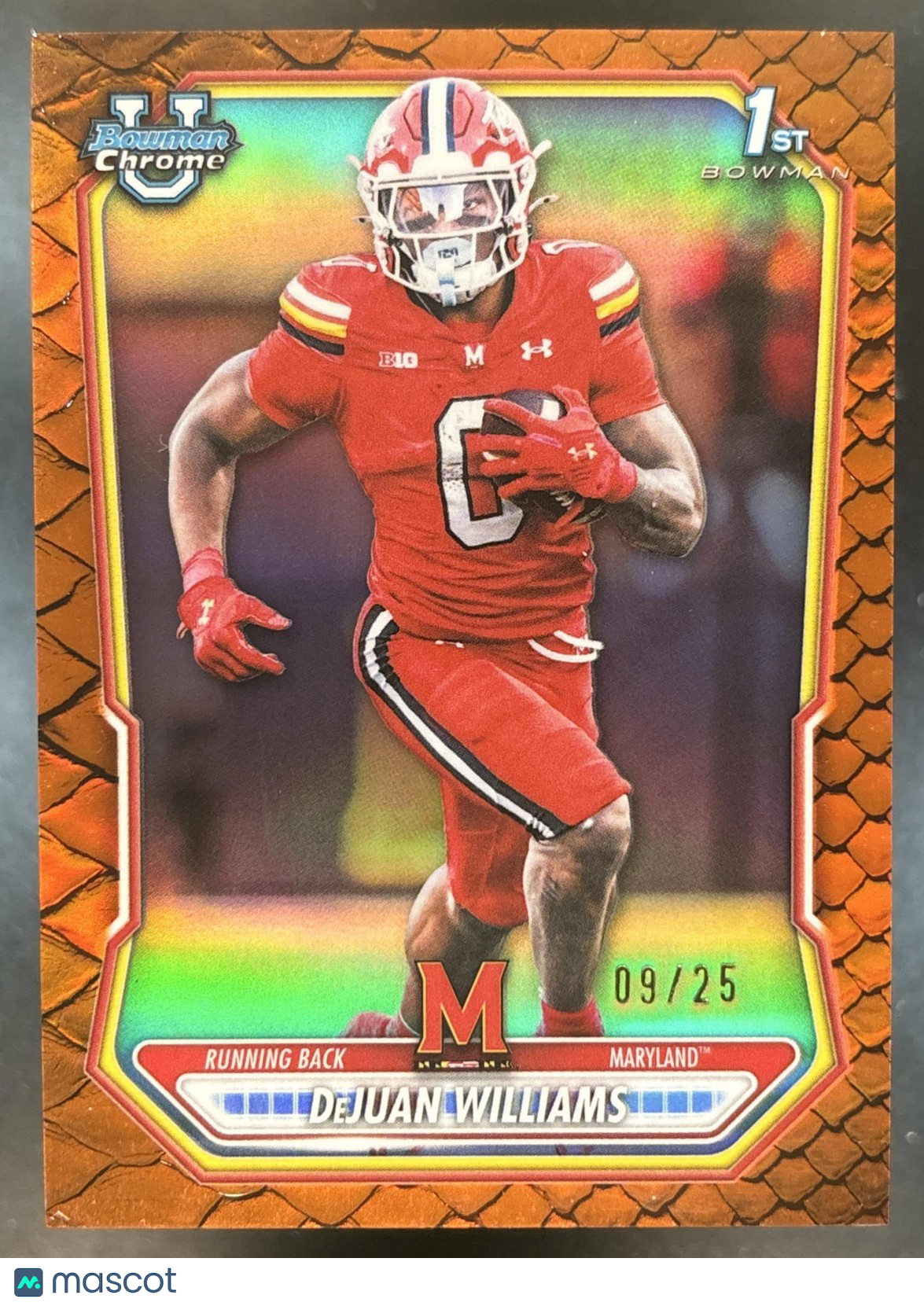 2026 Bowman DeJuan Williams Chrome Orange Reptilian /25 #BCP-86 1st Prospect