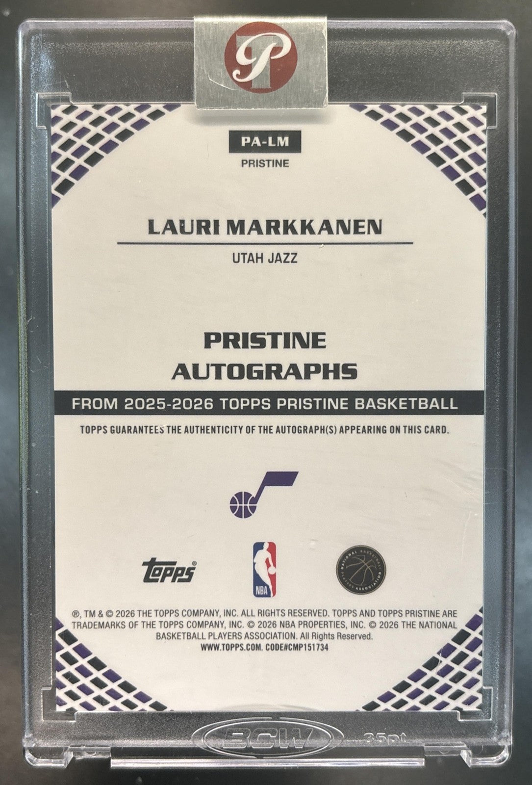 2025-26 Topps Pristine Lauri Markkanen Auto Aqua /199 Utah Jazz