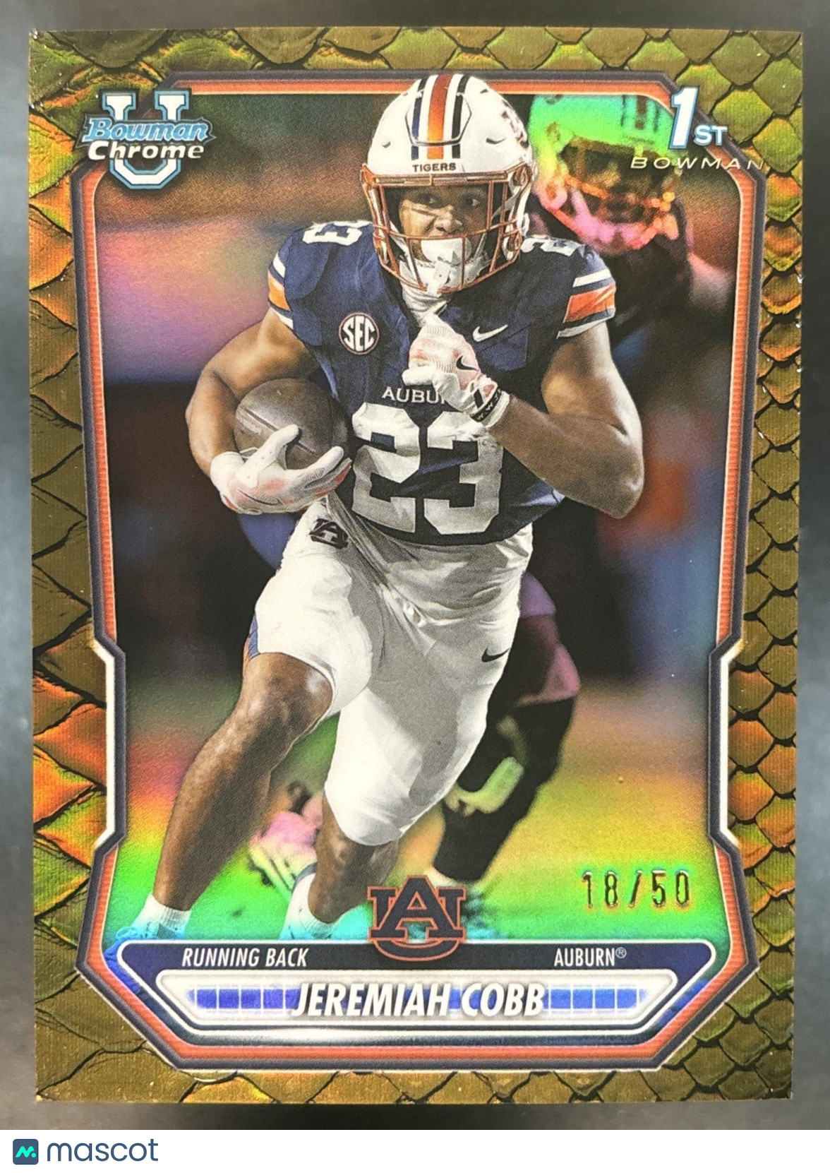 2026 Bowman Jeremiah Cobb Chrome Gold Reptilian /50 #BCP-12 1st Prospect Tigers