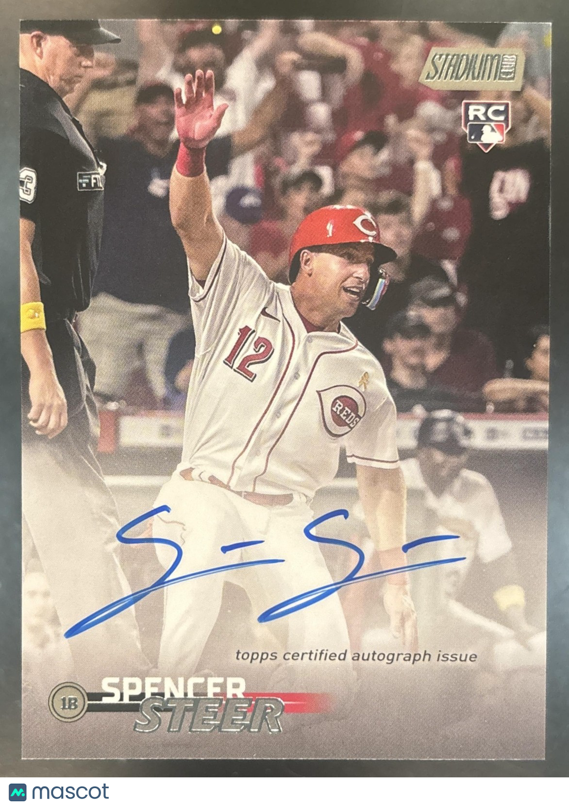 2023 Topps Stadium Club Spencer Steer Auto #SCBA-SS RC Cincinnati Reds