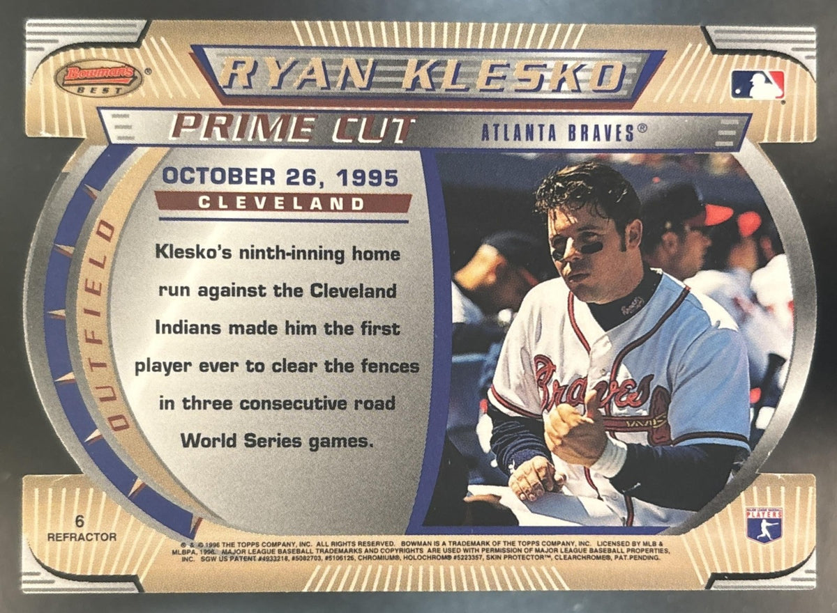 1996 Bowman's Best Ryan Klesko Cuts Refractor #6 Atlanta Braves