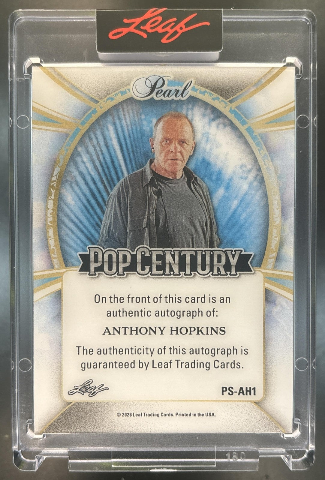 2026 Leaf Metal Pop Century Anthony Hopkins Pearl Signatures Black 1/1
