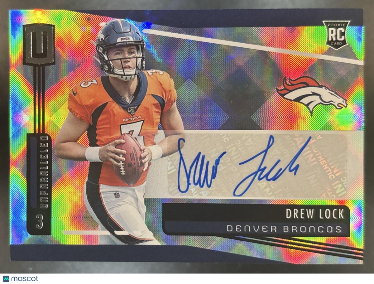 2019 Panini Unparalleled Drew Lock Rookie Signatures #217 RC Auto Denver Broncos