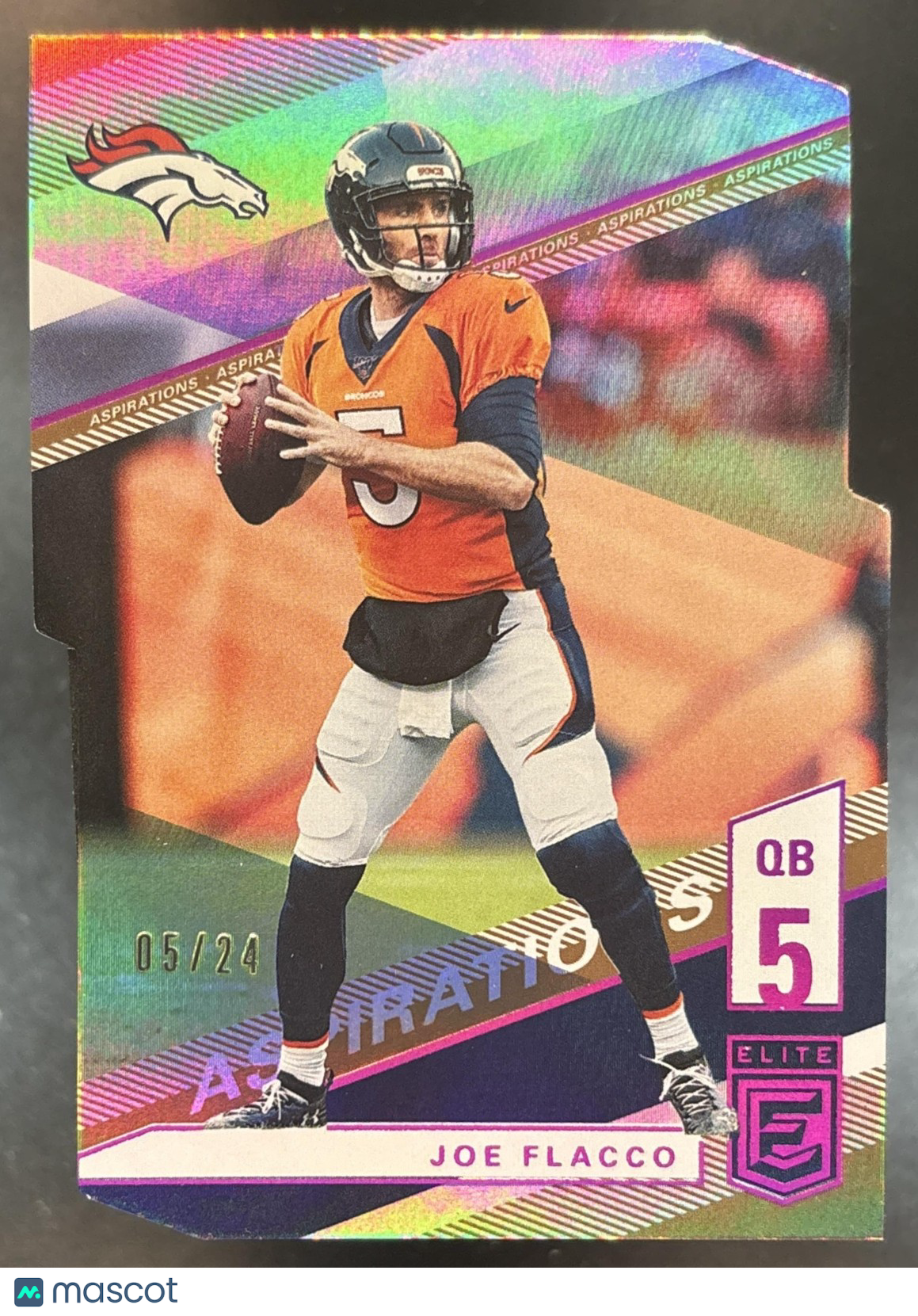 2019 Panini Donruss Elite Joe Flacco Aspirations Die Cut /24 #60 Denver Broncos