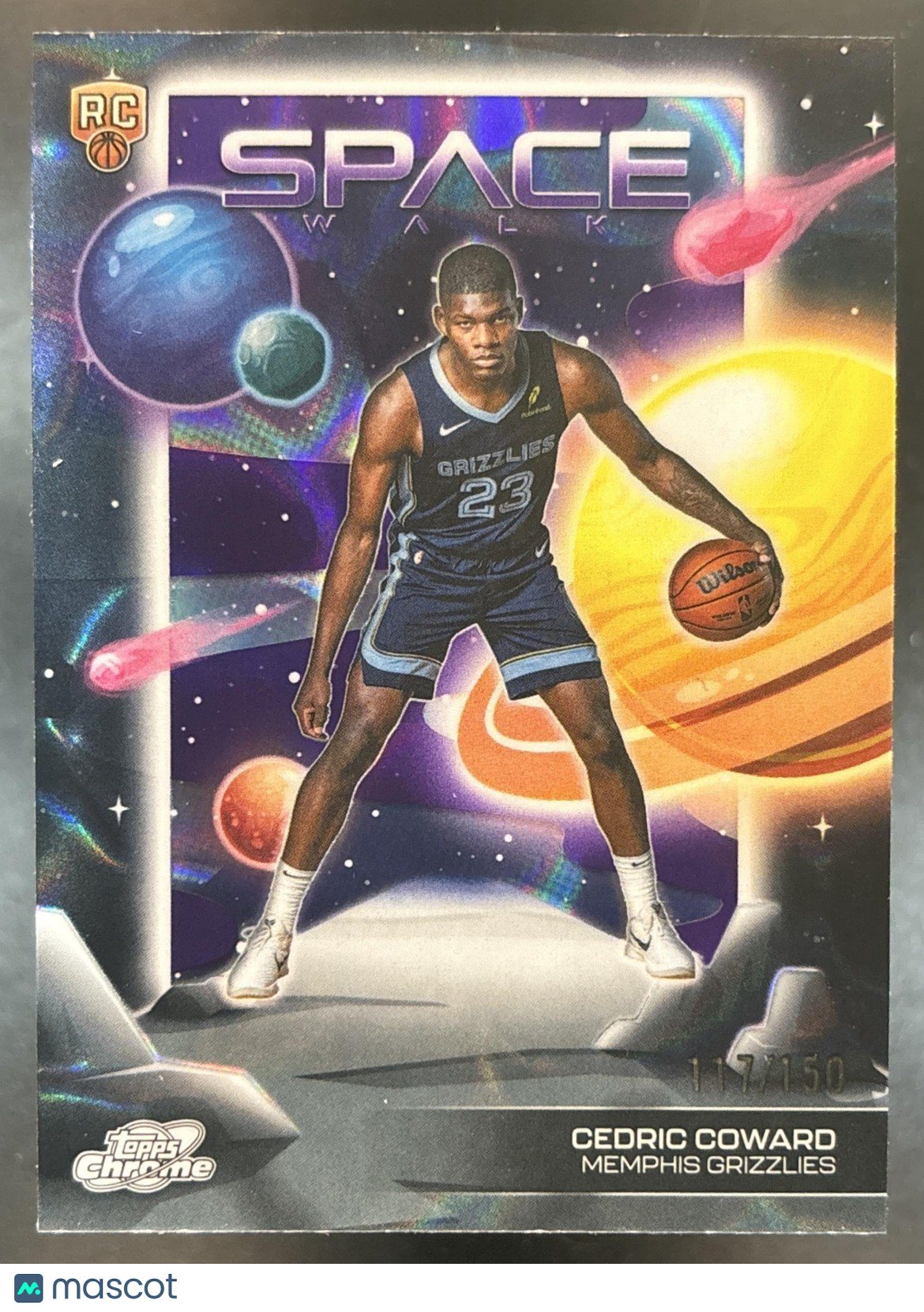2025-26 Topps Cosmic Chrome Cedric Coward Space Walk Purple Nebula /150 RC
