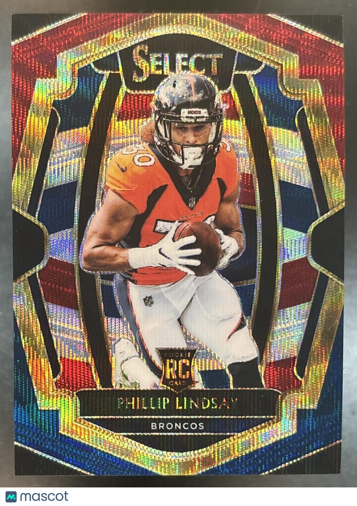 2018 Panini Select Phillip Lindsay Tri Color Prizm /199 #141 RC Denver Broncos