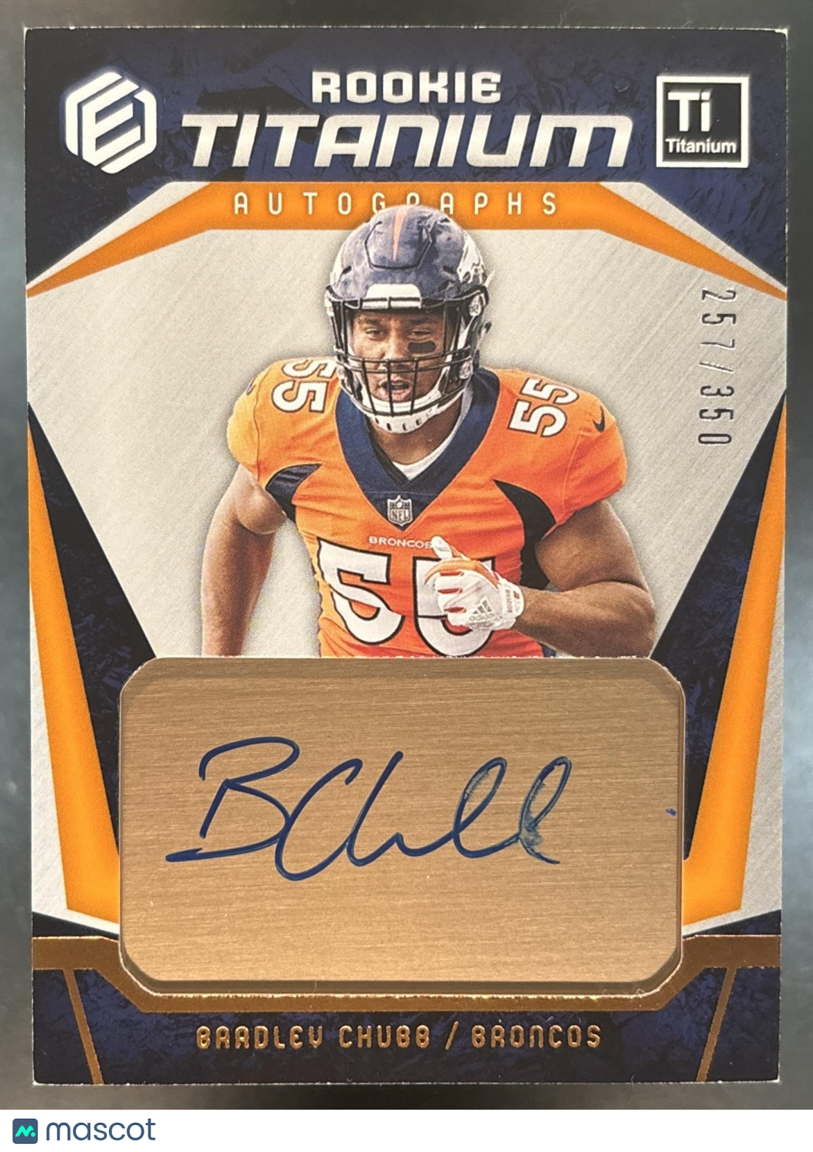 2018 Panini Elements Bradley Chubb Rookie Titanium Auto Copper /350 RC Broncos