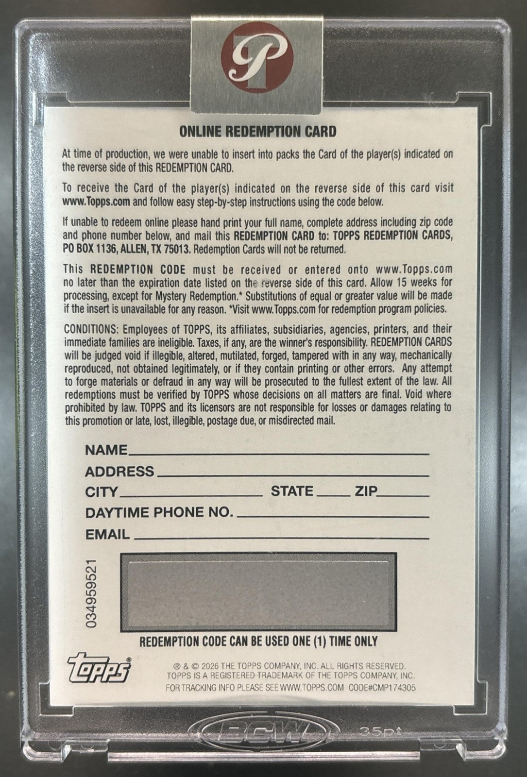 2025-26 Topps Pristine Michael Porter Jr. Auto Gold REDEMPTION /50 Brooklyn Nets