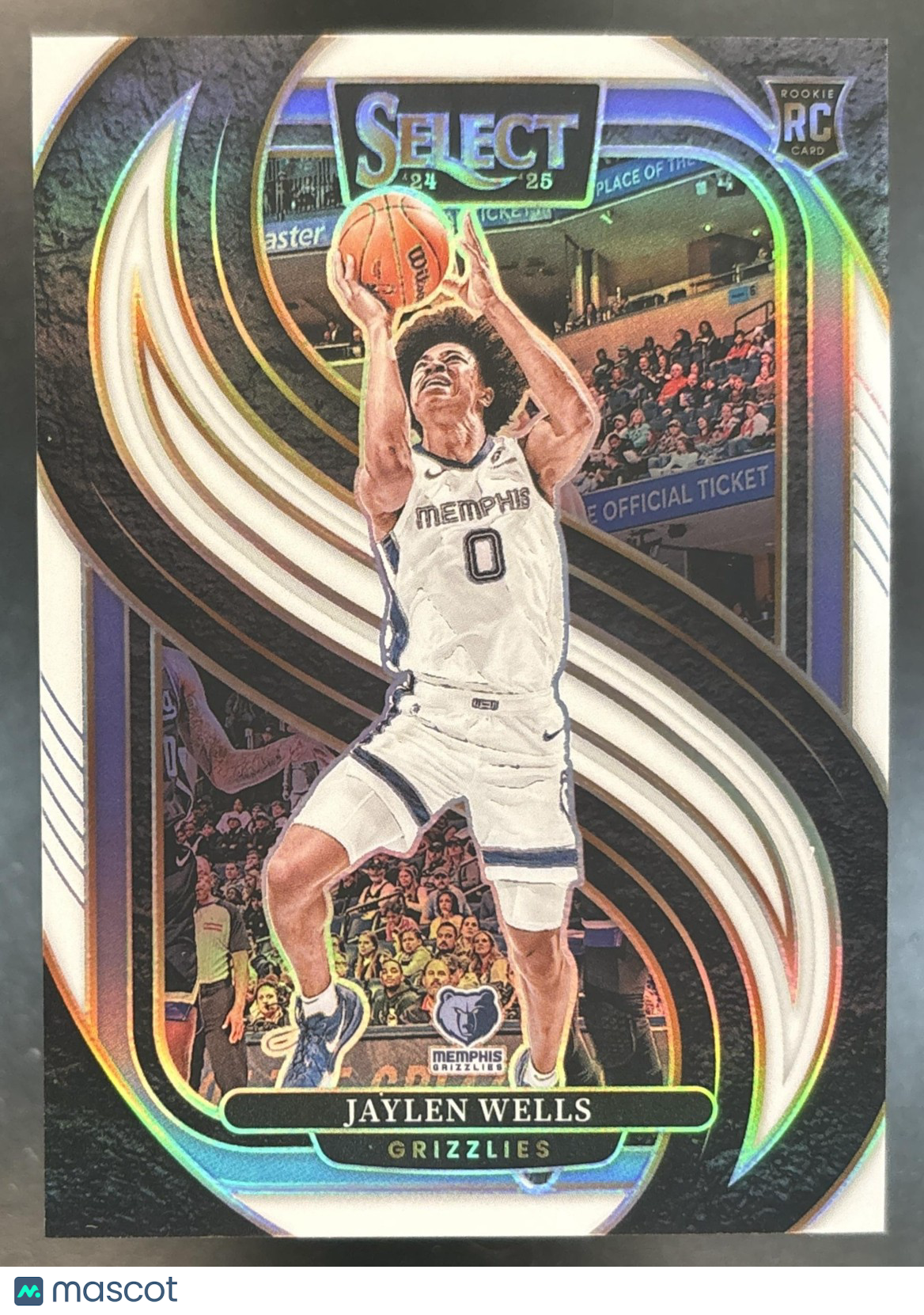 2024-25 Panini Select Jaylen Wells Premier White Prizm /149 #188 RC Grizzlies