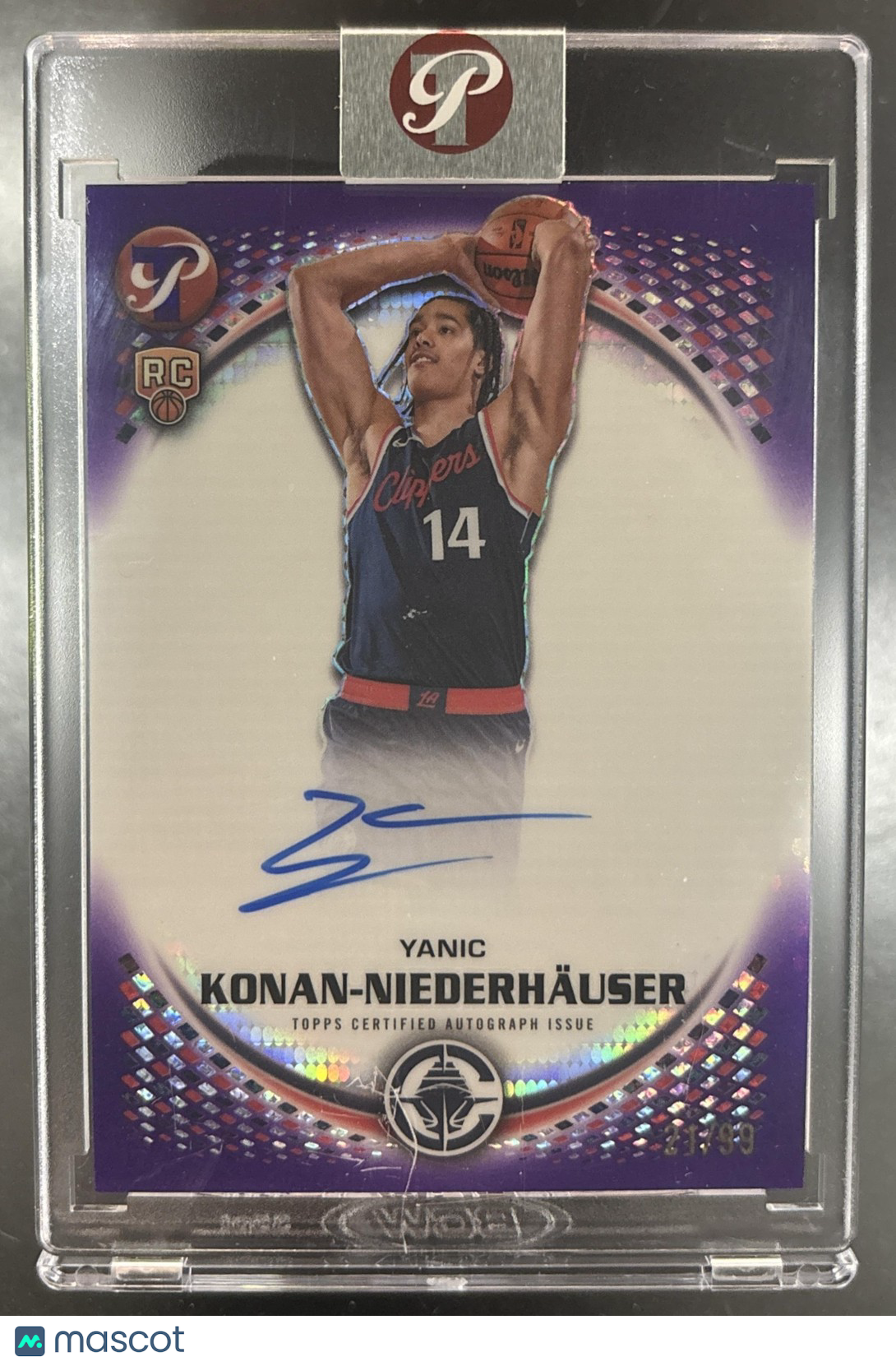 2025-26 Topps Pristine Yanic Konan-Niederhauser Auto Purple /99 RC Clippers
