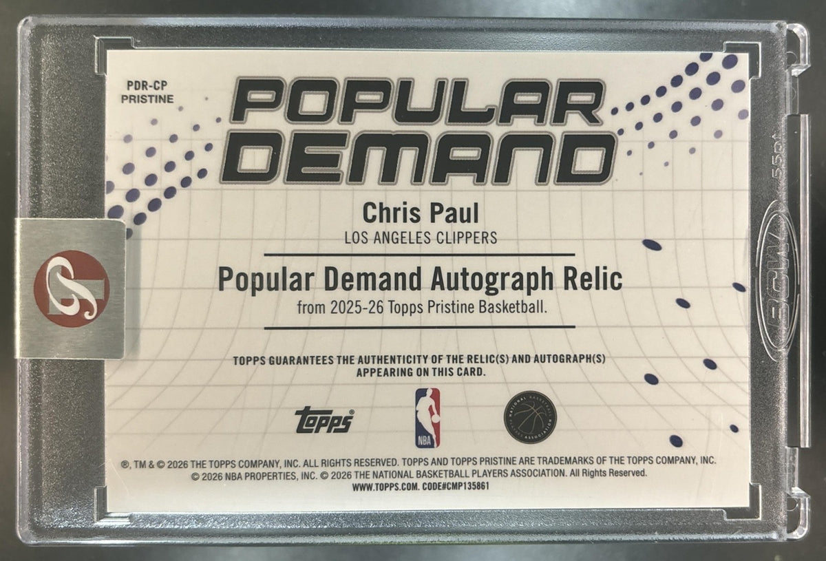 2025-26 Topps Pristine Chris Paul Popular Demand Auto Relics Blue /75 MEM