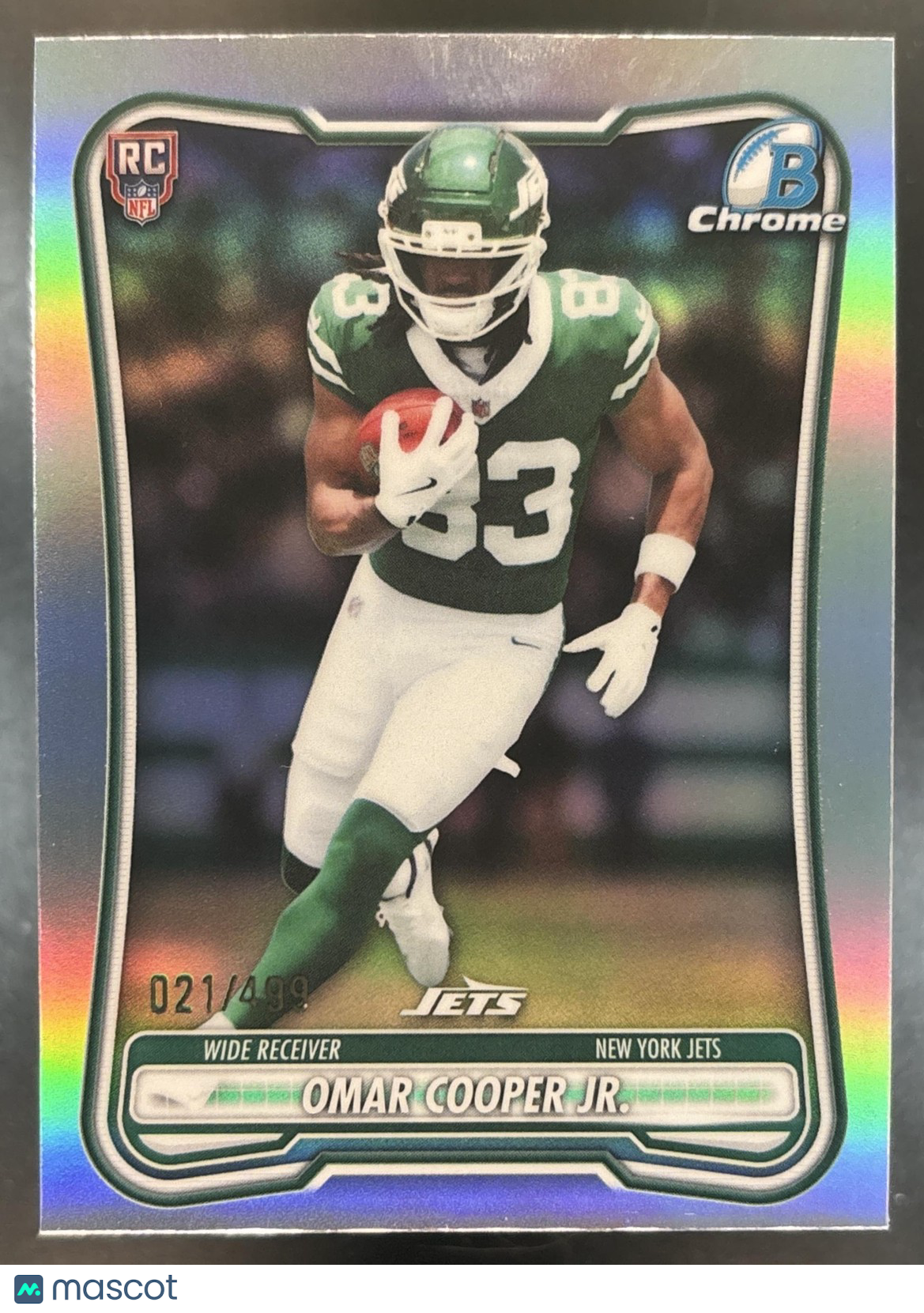 2026 Bowman Omar Cooper Jr. Chrome NFL Refractor /499 #BCV-128 RC New York Jets