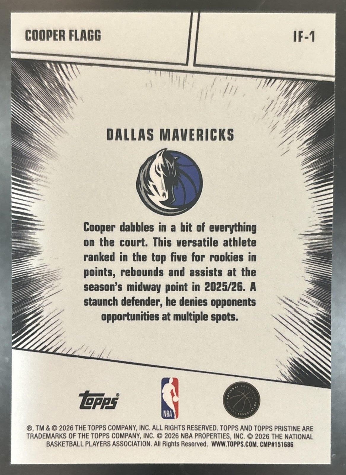 2025-26 Topps Pristine Cooper Flagg Impact Frame #IF-1 RC Dallas Mavericks