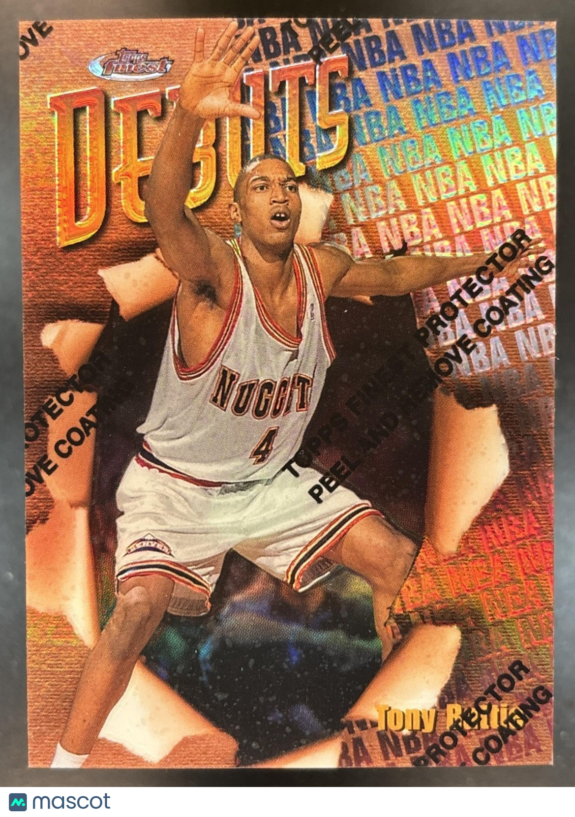 1997-98 Topps Finest Tony Battie Refractor #105 RC Bronze Denver Nuggets