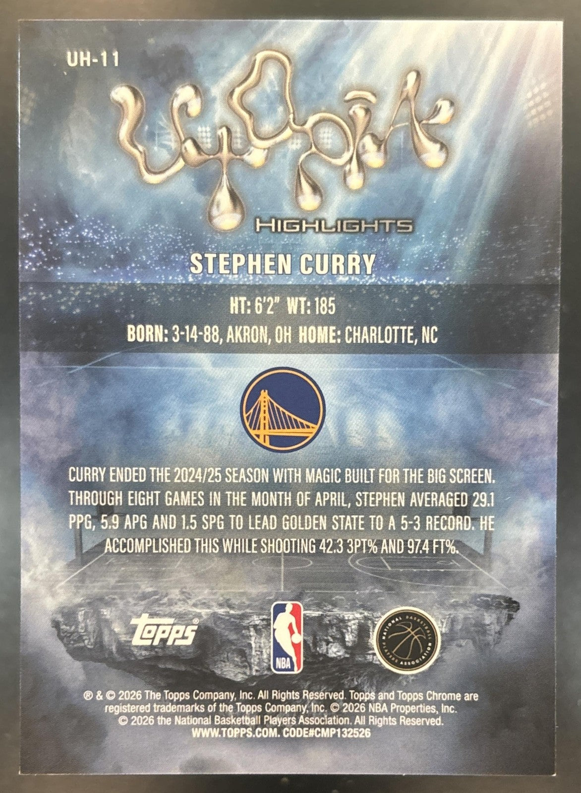 2025-26 Topps Chrome x Cactus Jack Stephen Curry Utopia Highlights Blue /150