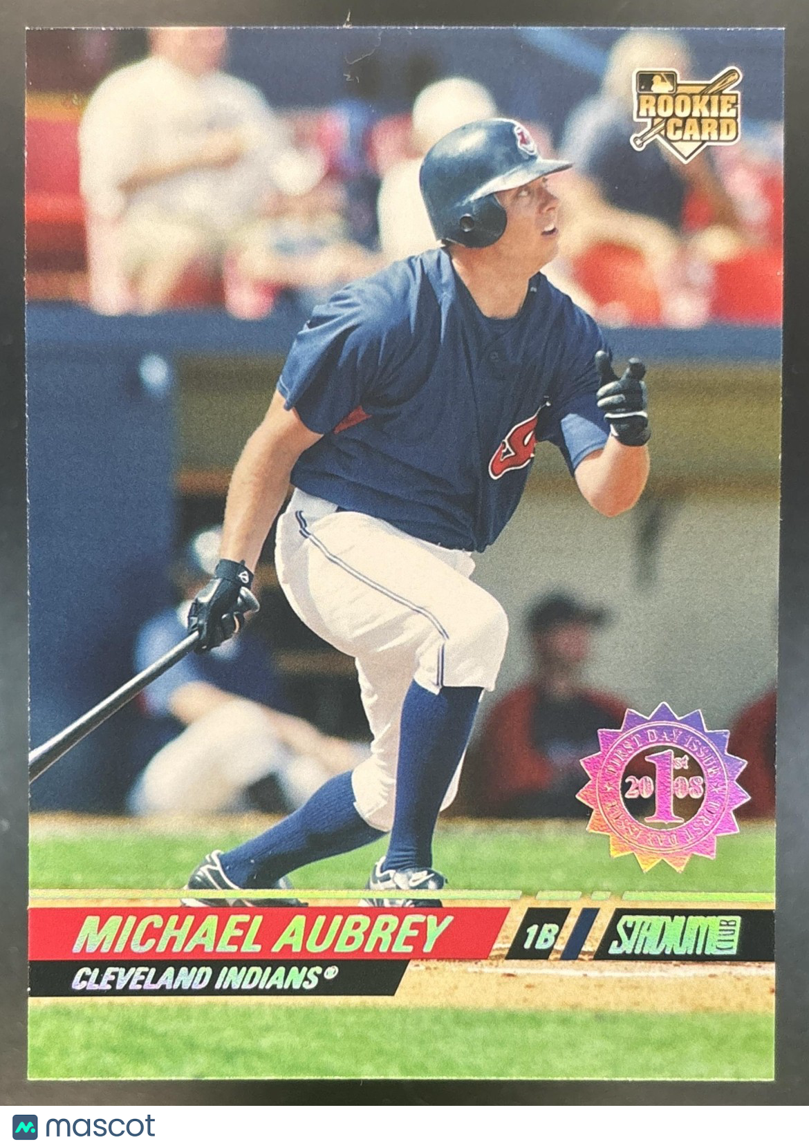 2008 Topps Stadium Club Michael Aubrey First Day Issue 114b RC Cleveland Indians